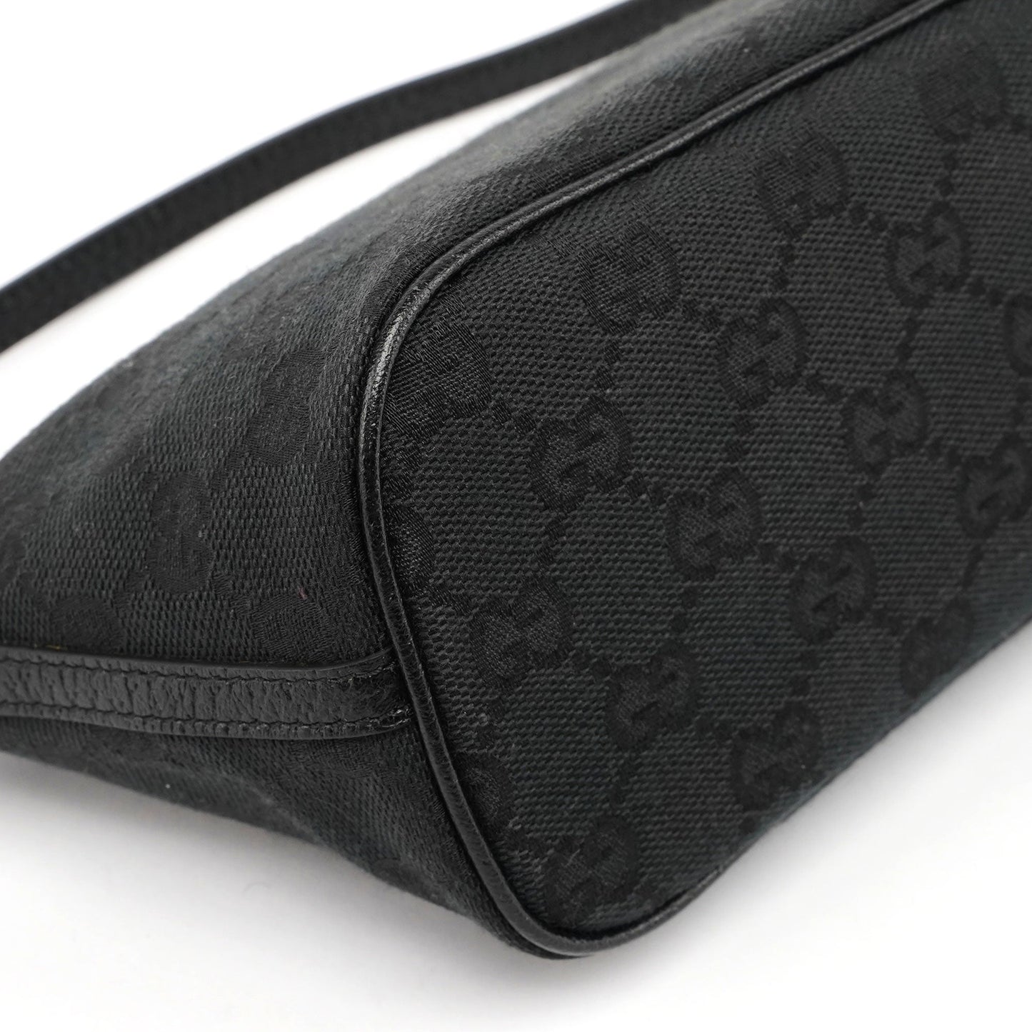 Black GG Monogram Canvas Boat Pochette