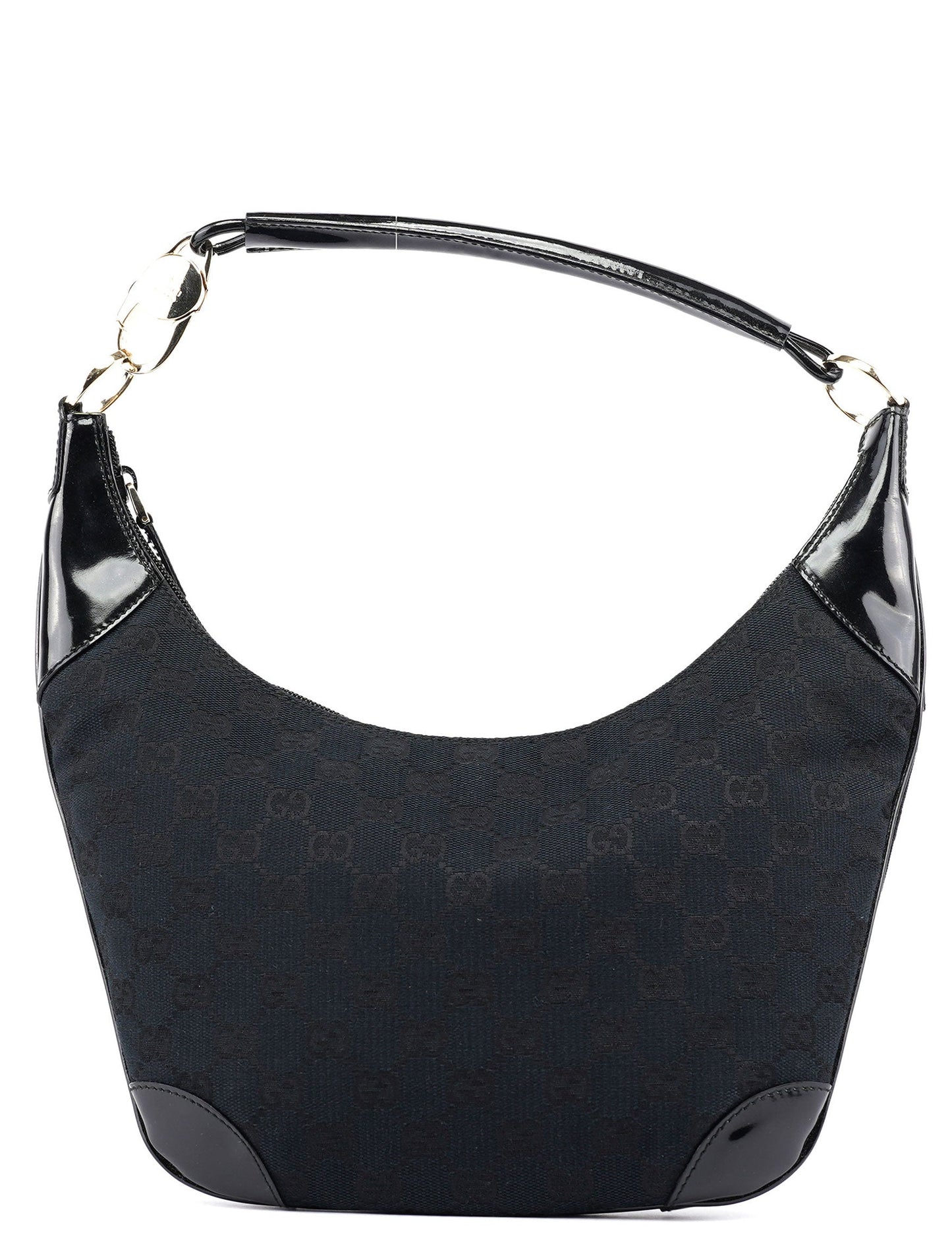 Black GG Patent Leather Shoulder Bag