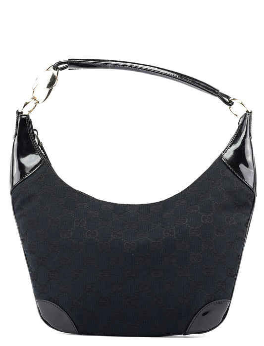 Black GG Patent Leather Shoulder Bag