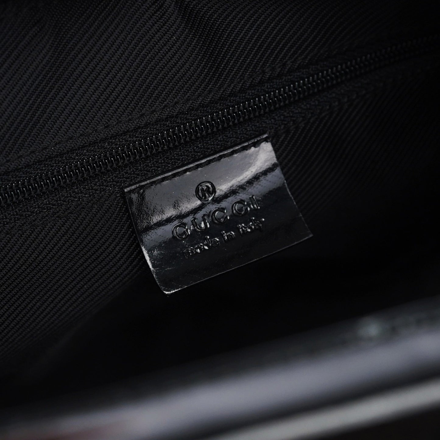 Black GG Patent Leather Shoulder Bag