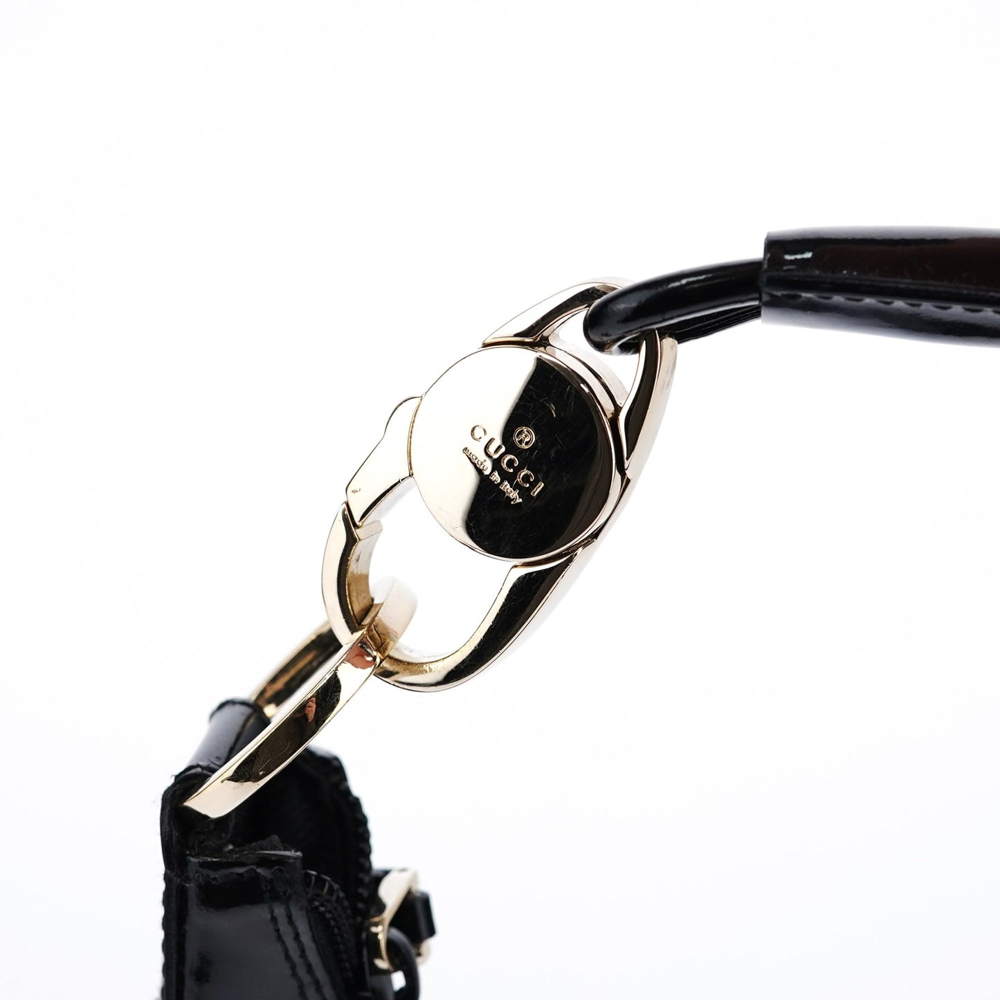 Black GG Patent Leather Shoulder Bag