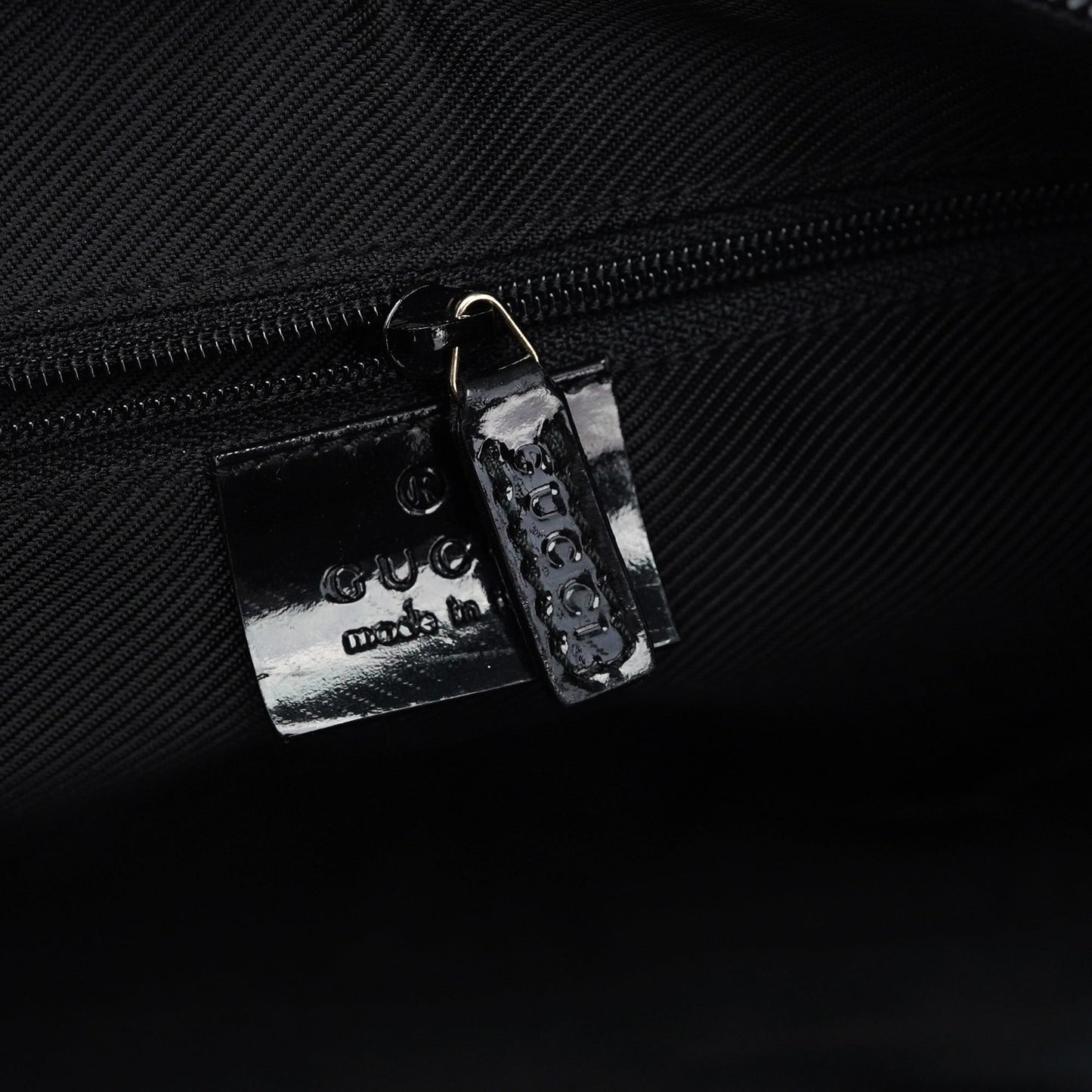 Black GG Patent Leather Shoulder Bag