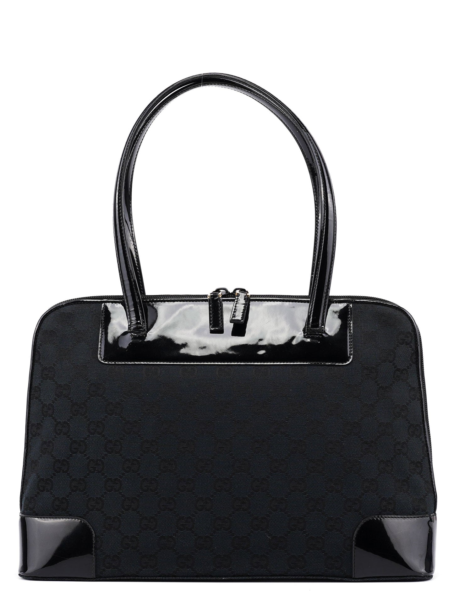 Black GG Patent Leather Tote Bag