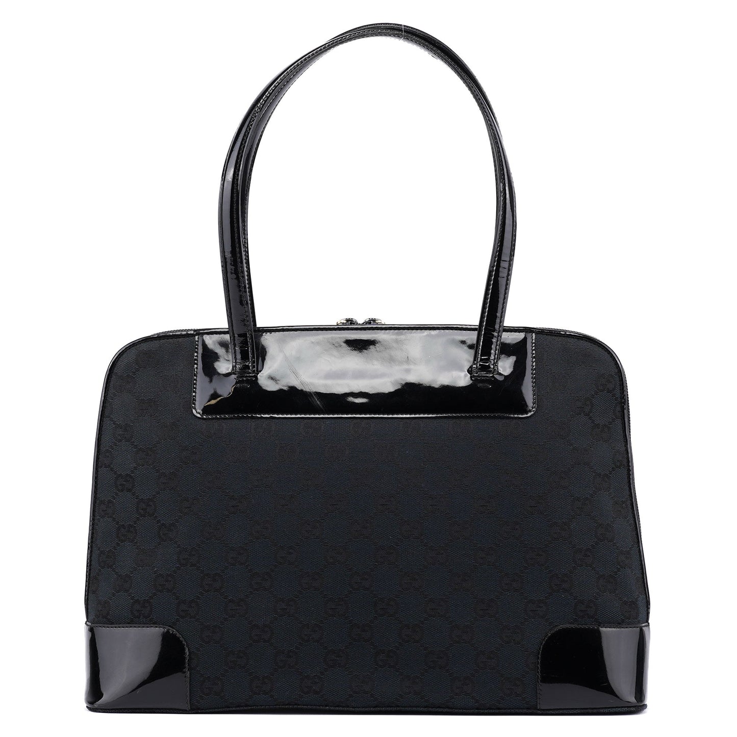Black GG Patent Leather Tote Bag