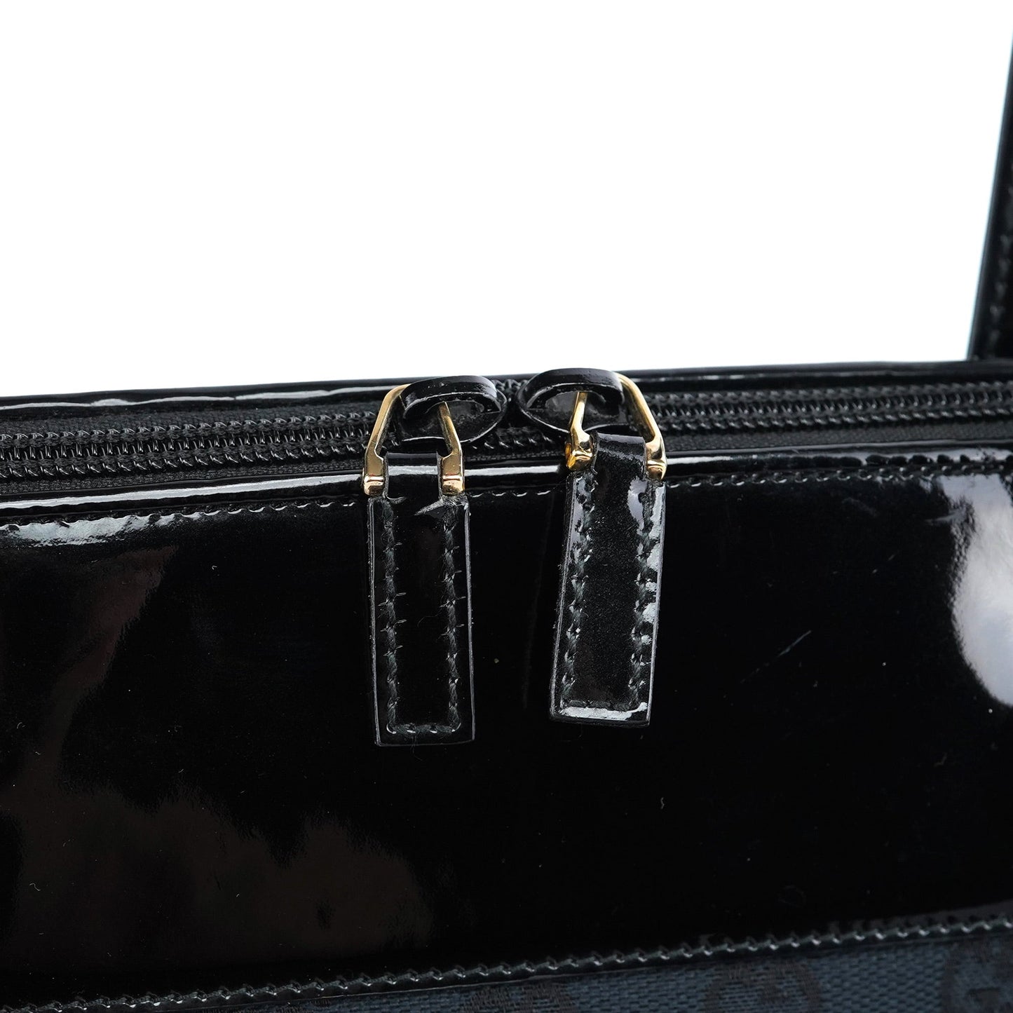 Black GG Patent Leather Tote Bag