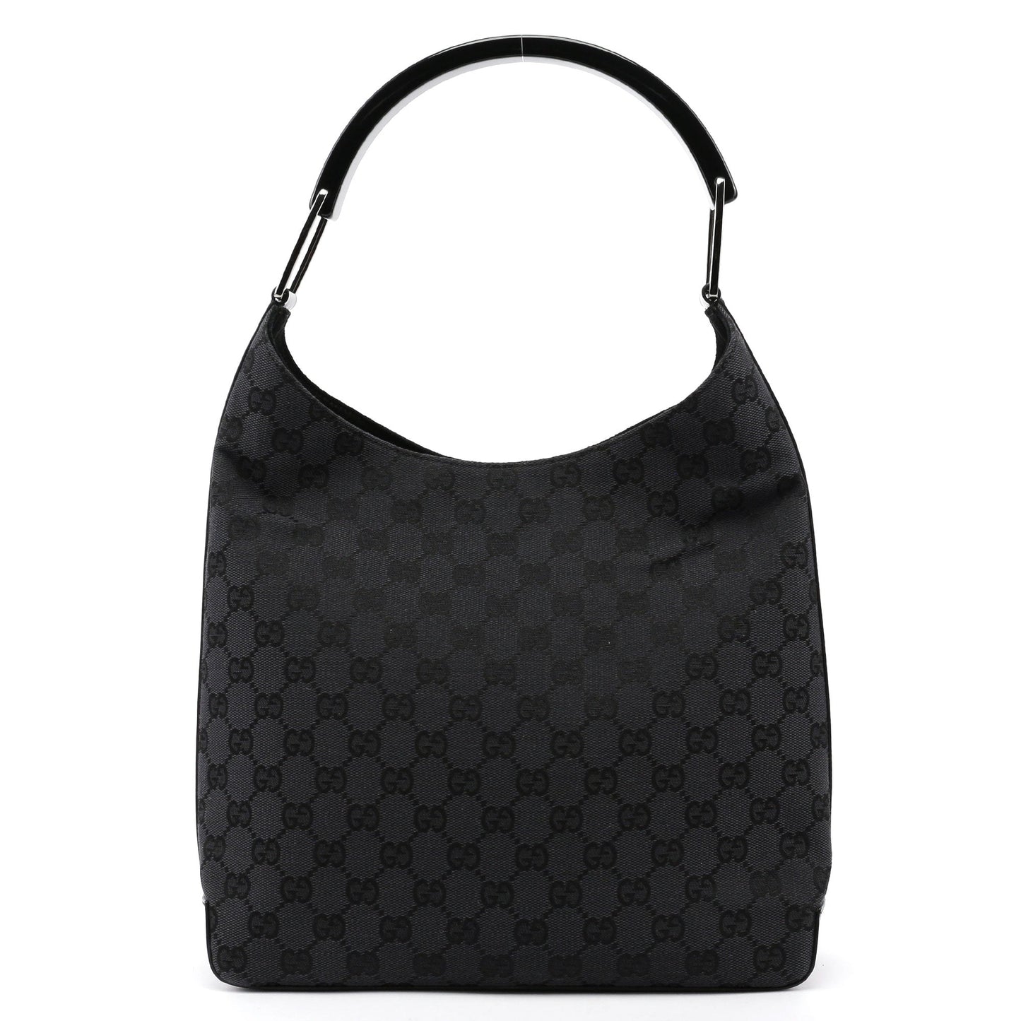 Black GG Plastic Top Handle Bag