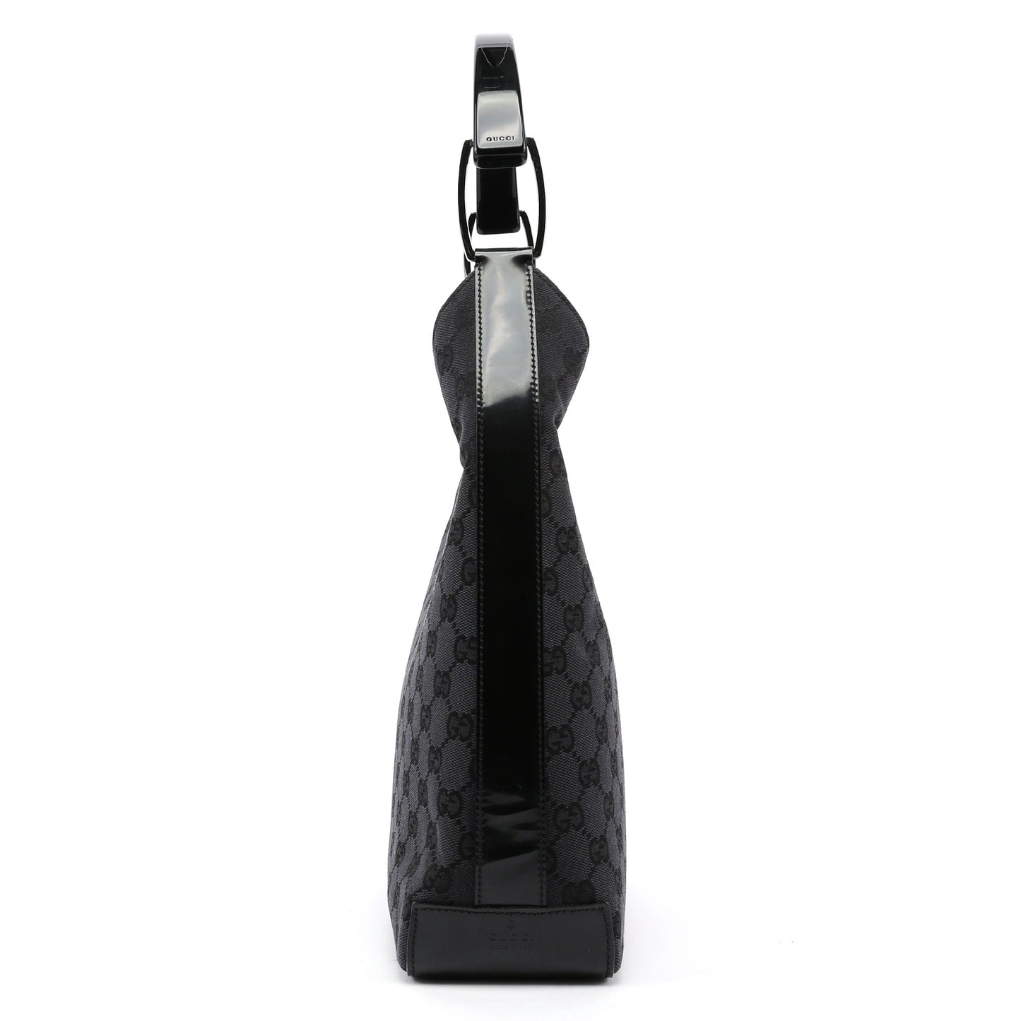 Black GG Plastic Top Handle Bag