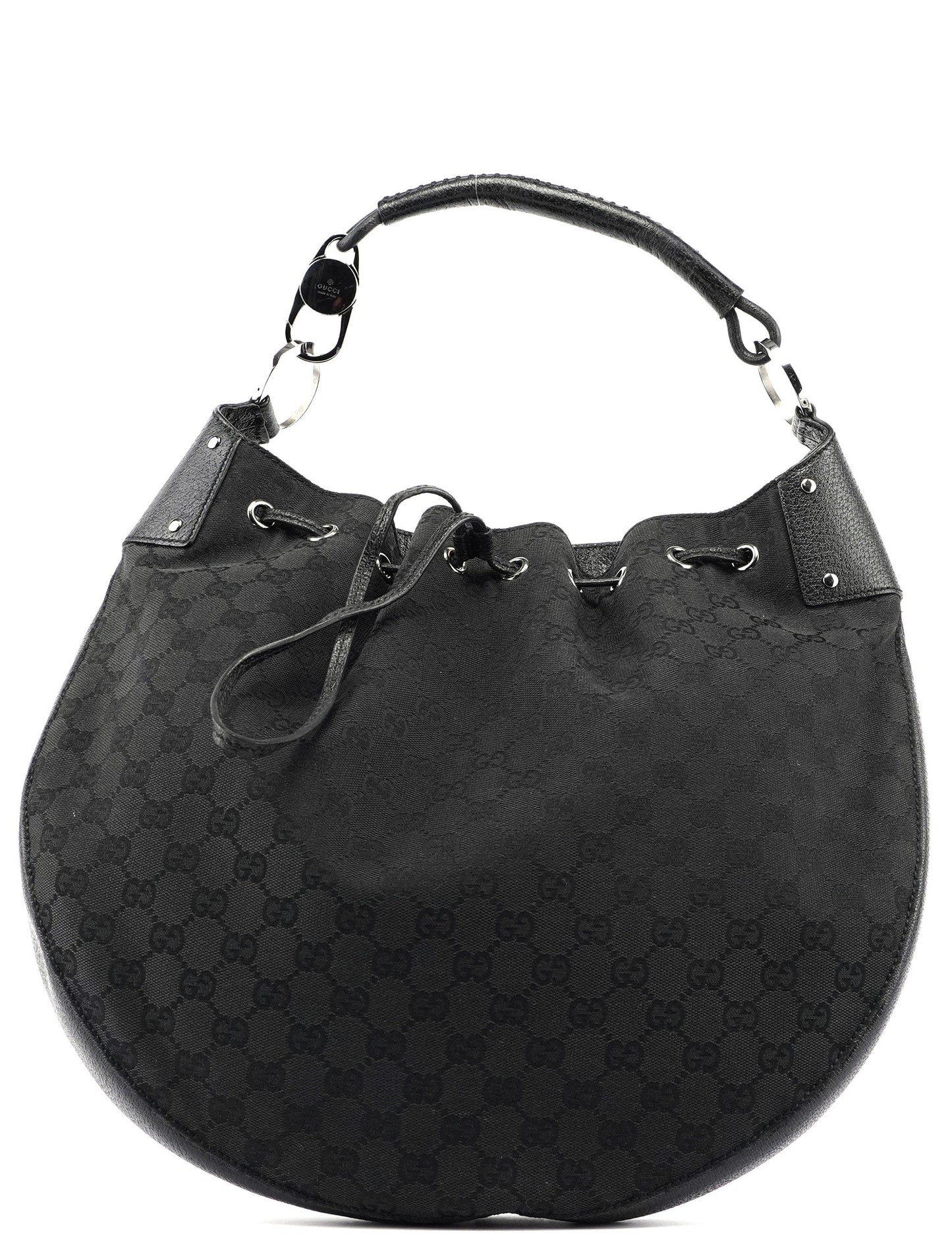 Black GG Round Hobo Shoulder Bag
