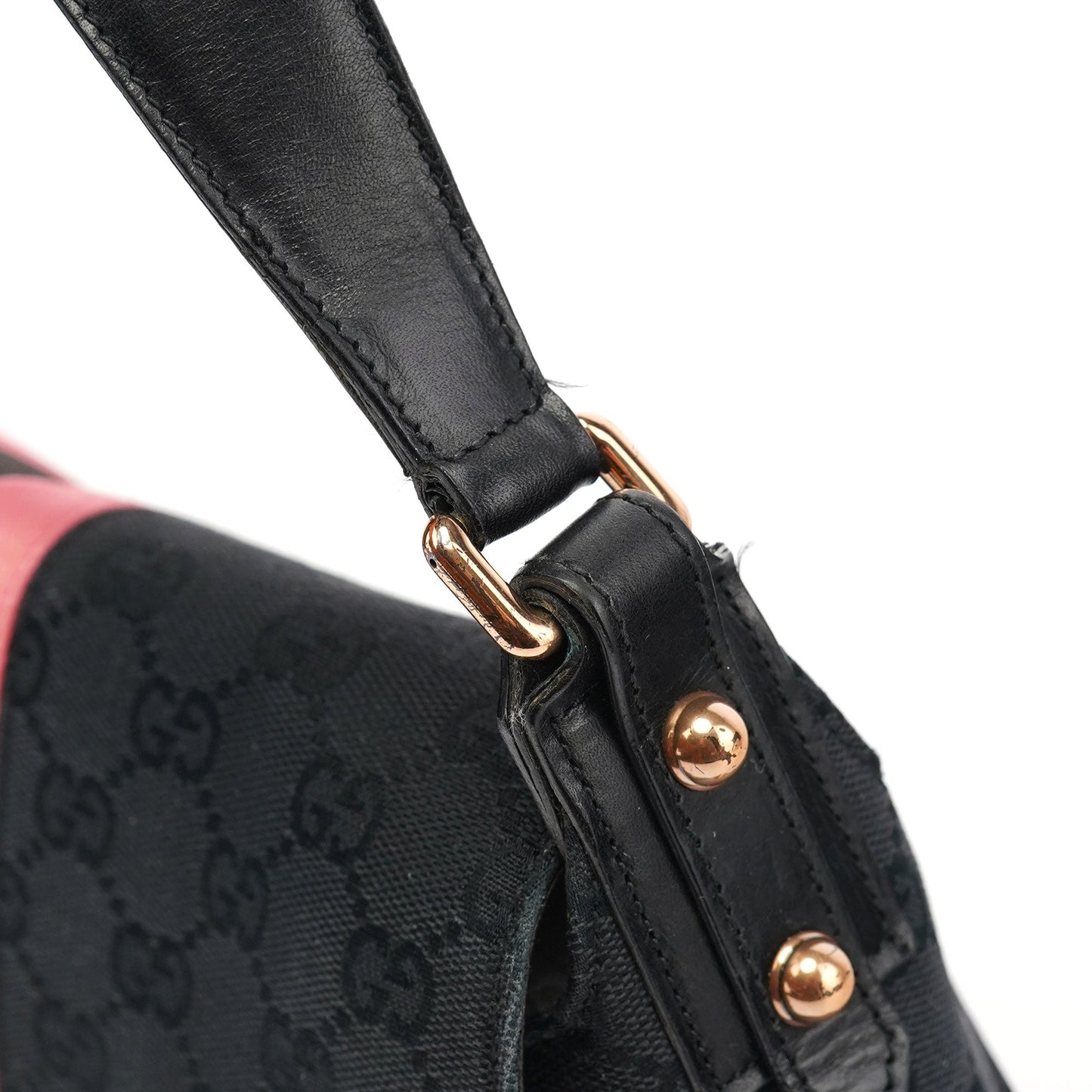 Black GG Satin Horsebit Shoulder Bag