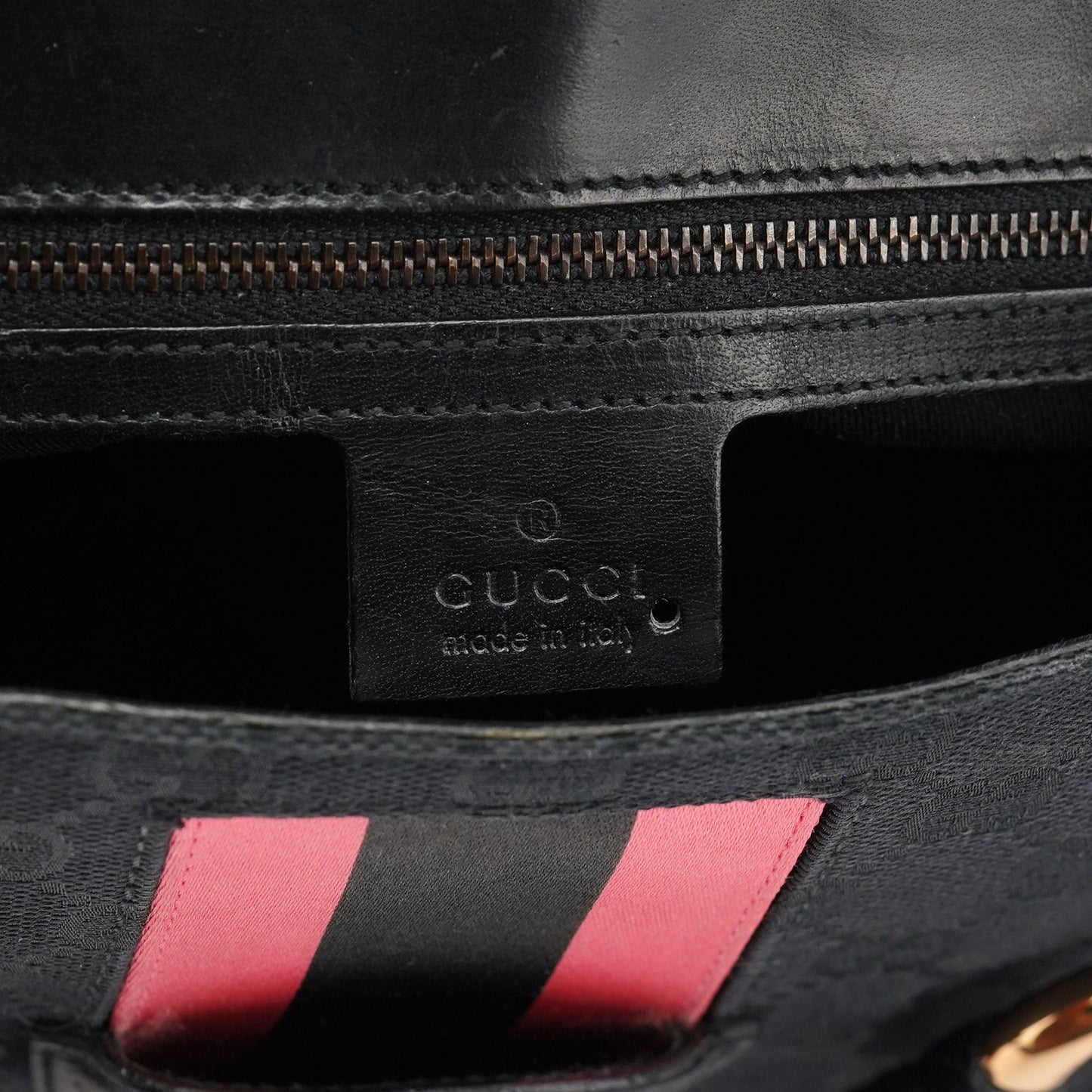 Black GG Satin Horsebit Shoulder Bag