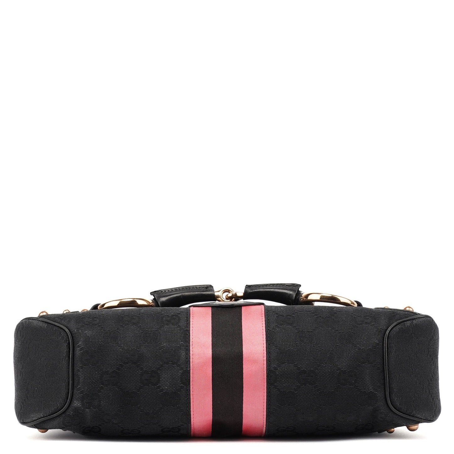 Black GG Satin Horsebit Shoulder Bag