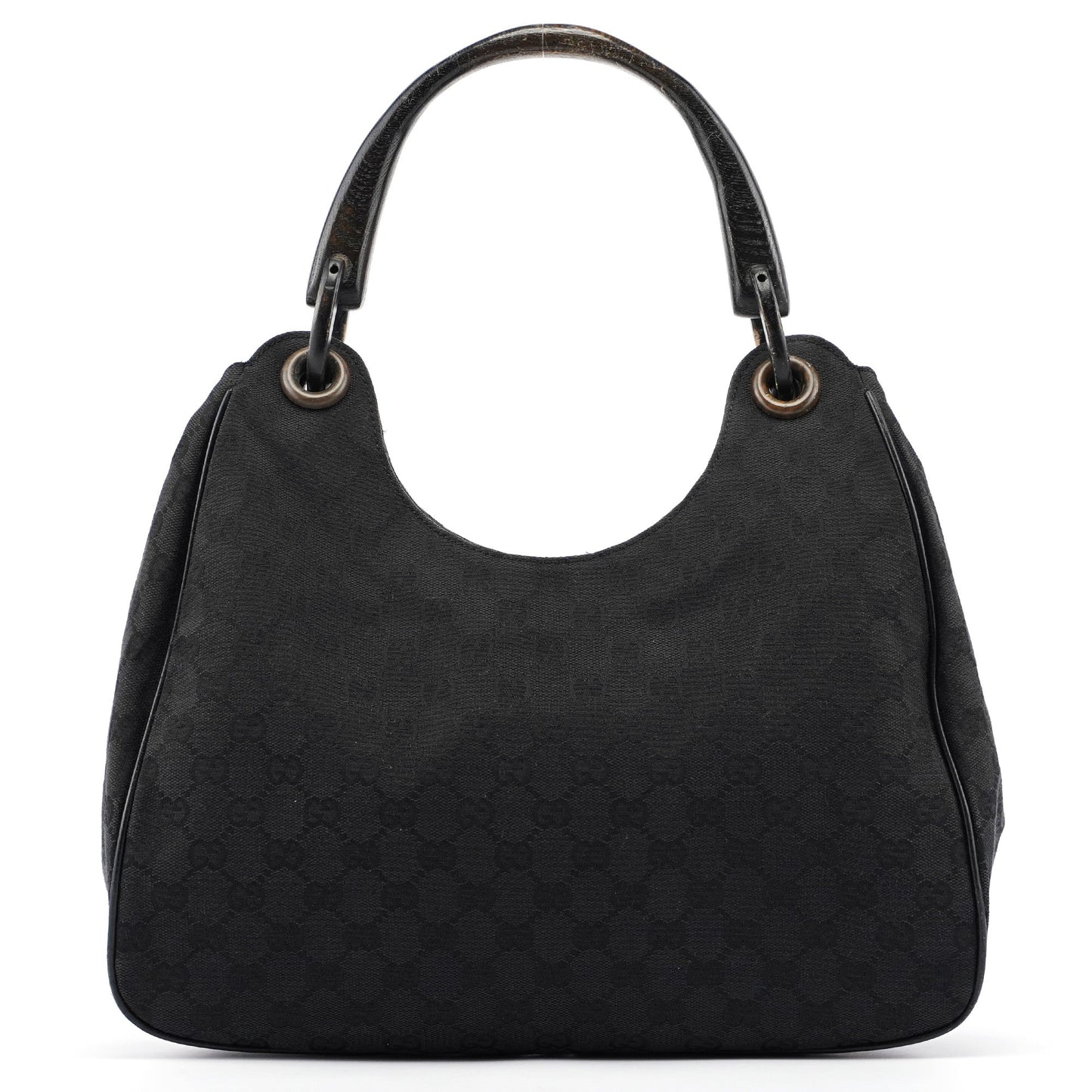 Black GG Wood Handle Shoulder Bag