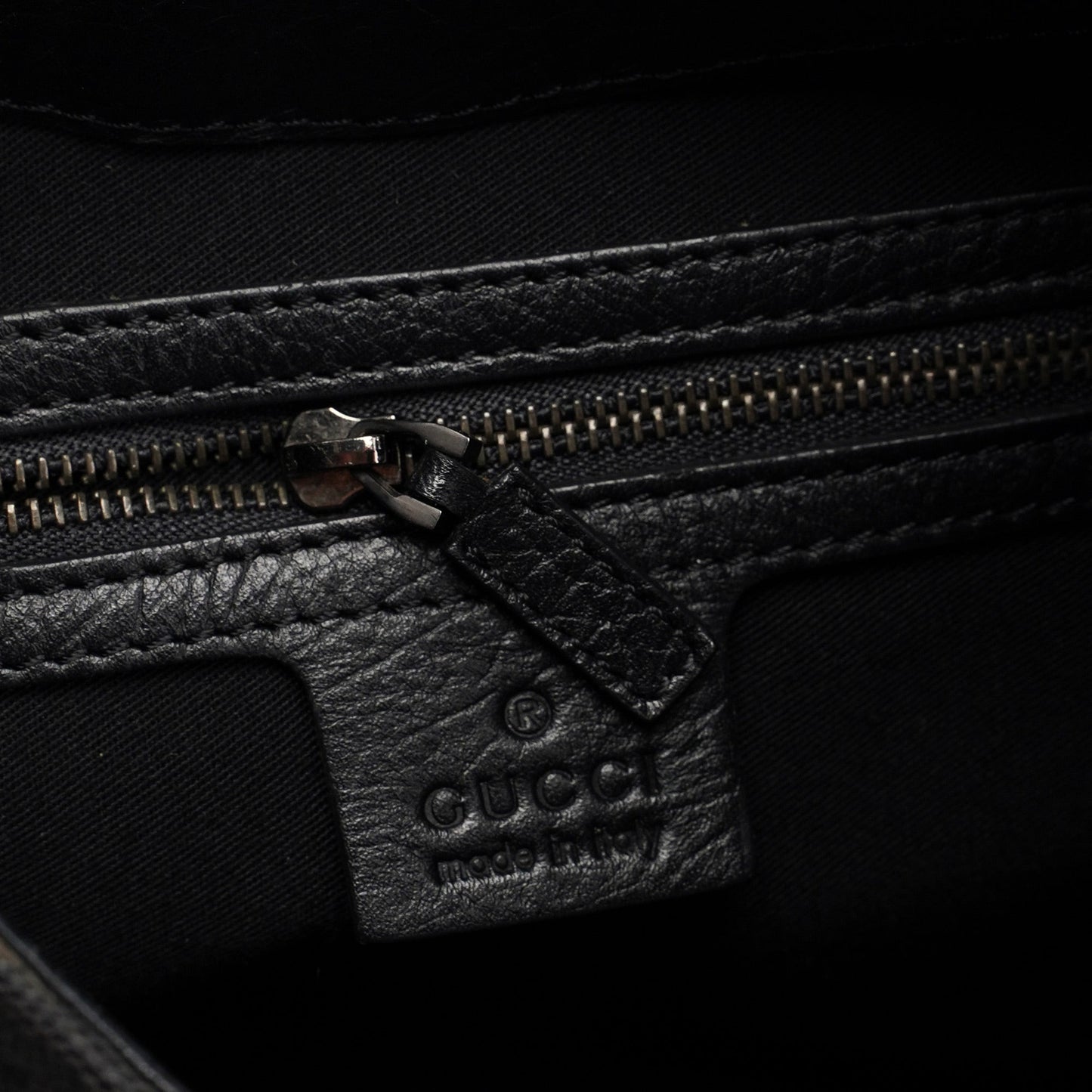 Black GG Wood Handle Shoulder Bag