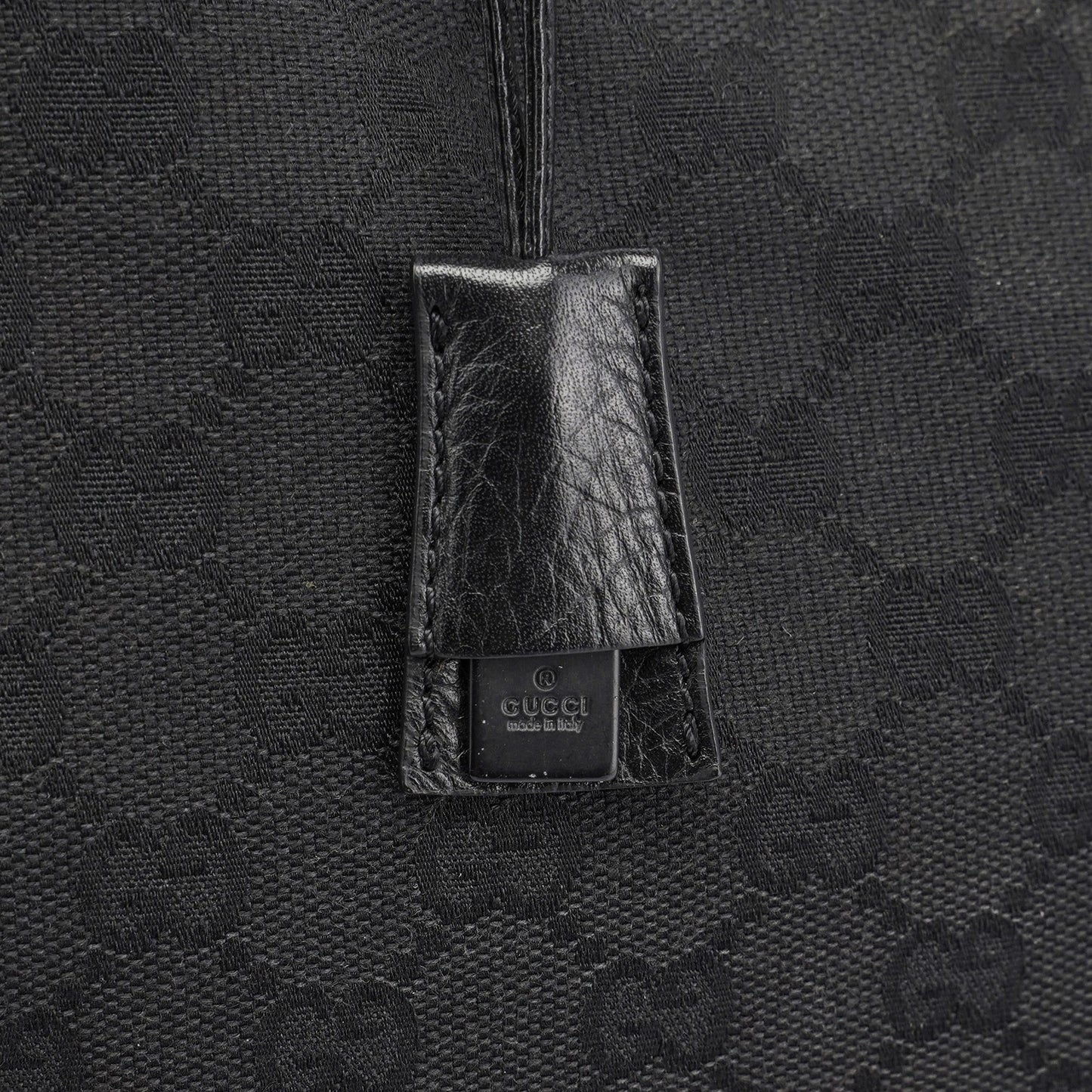 Black GG Wood Handle Shoulder Bag