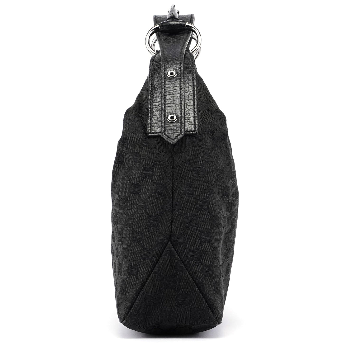 Black Horsebit Hobo Shoulder Bag