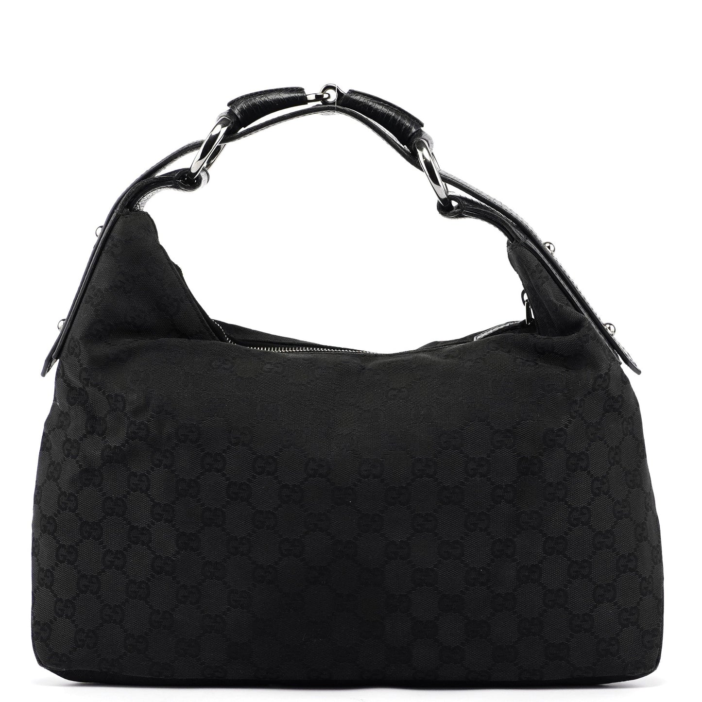 Black Horsebit Hobo Shoulder Bag