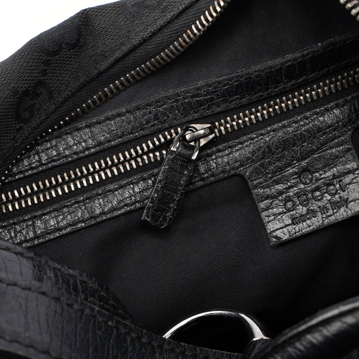 Black Horsebit Hobo Shoulder Bag