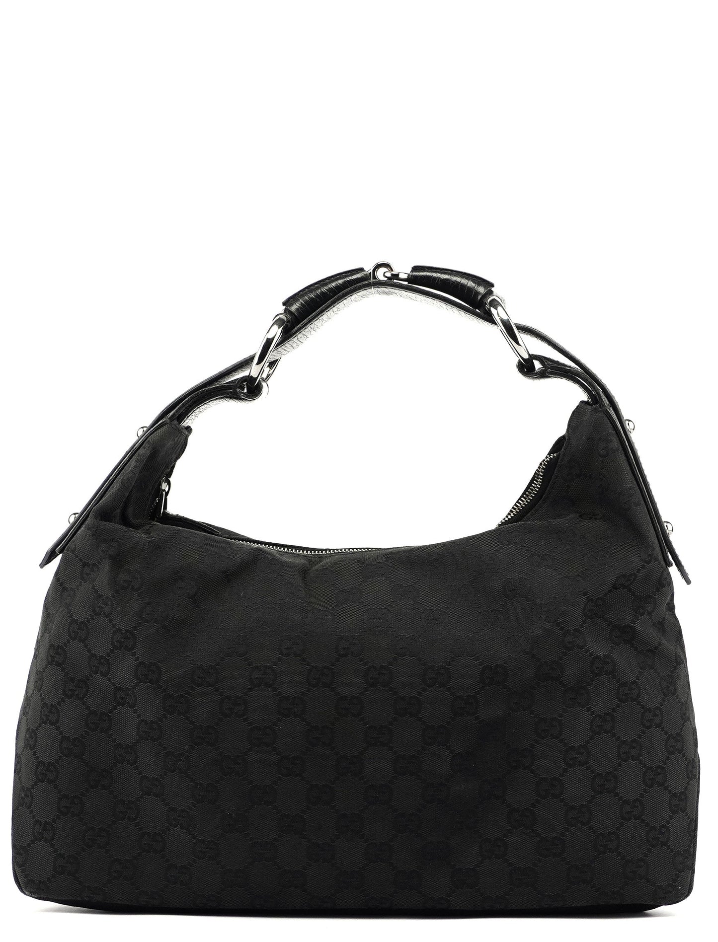 Black Horsebit Hobo Shoulder Bag