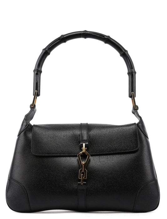 Black Jackie Bamboo Shoulder Bag