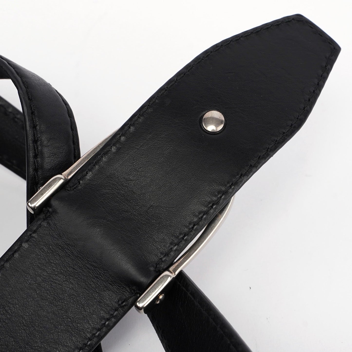 Black Lambskin Horsebit Shoulder Bag