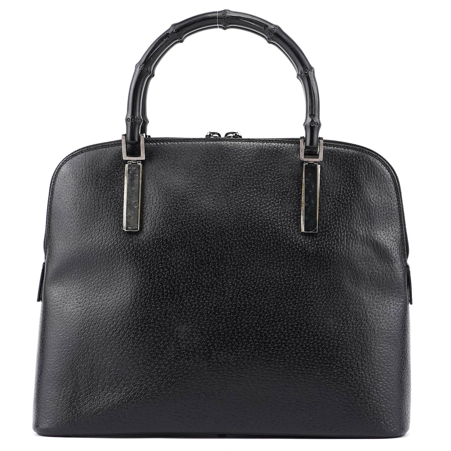 Black Leather Bamboo 2-Way Tote