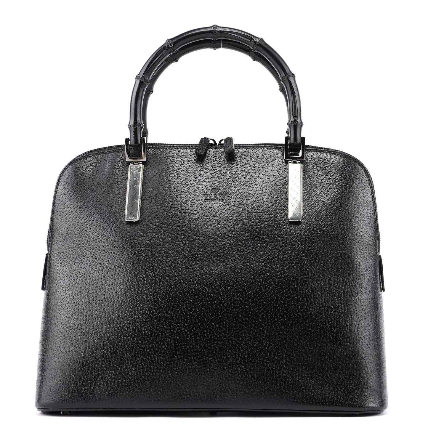 Black Leather Bamboo 2-Way Tote
