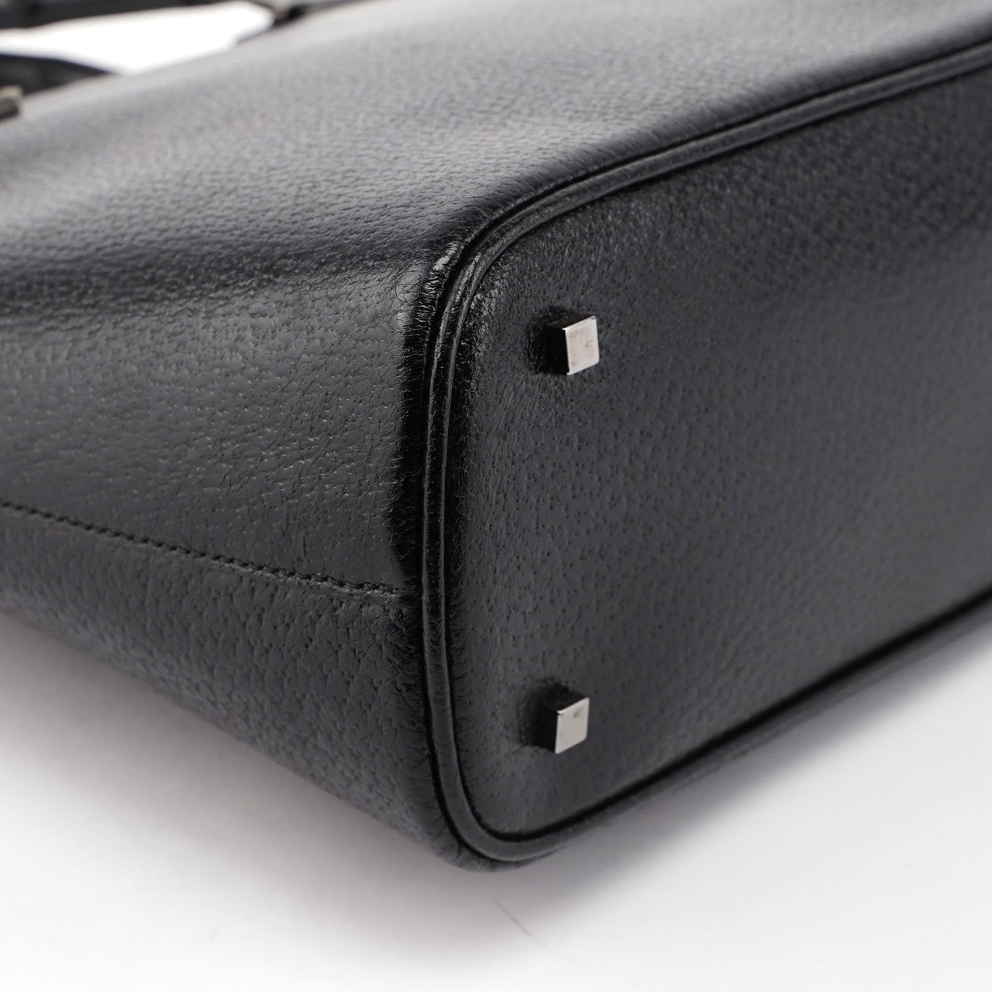 Black Leather Bamboo 2-Way Tote