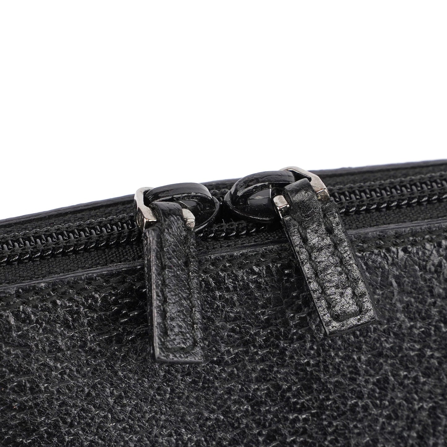 Black Leather Bamboo 2-Way Tote