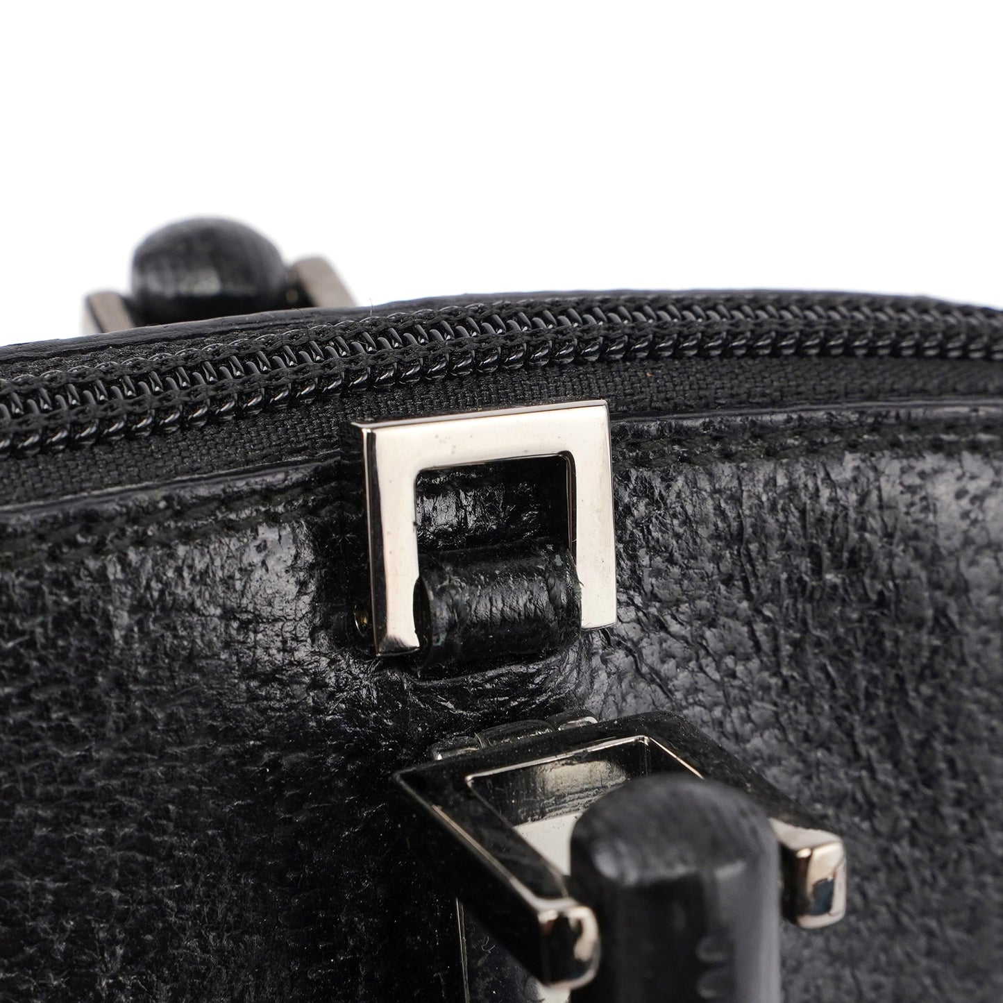 Black Leather Bamboo 2-Way Tote