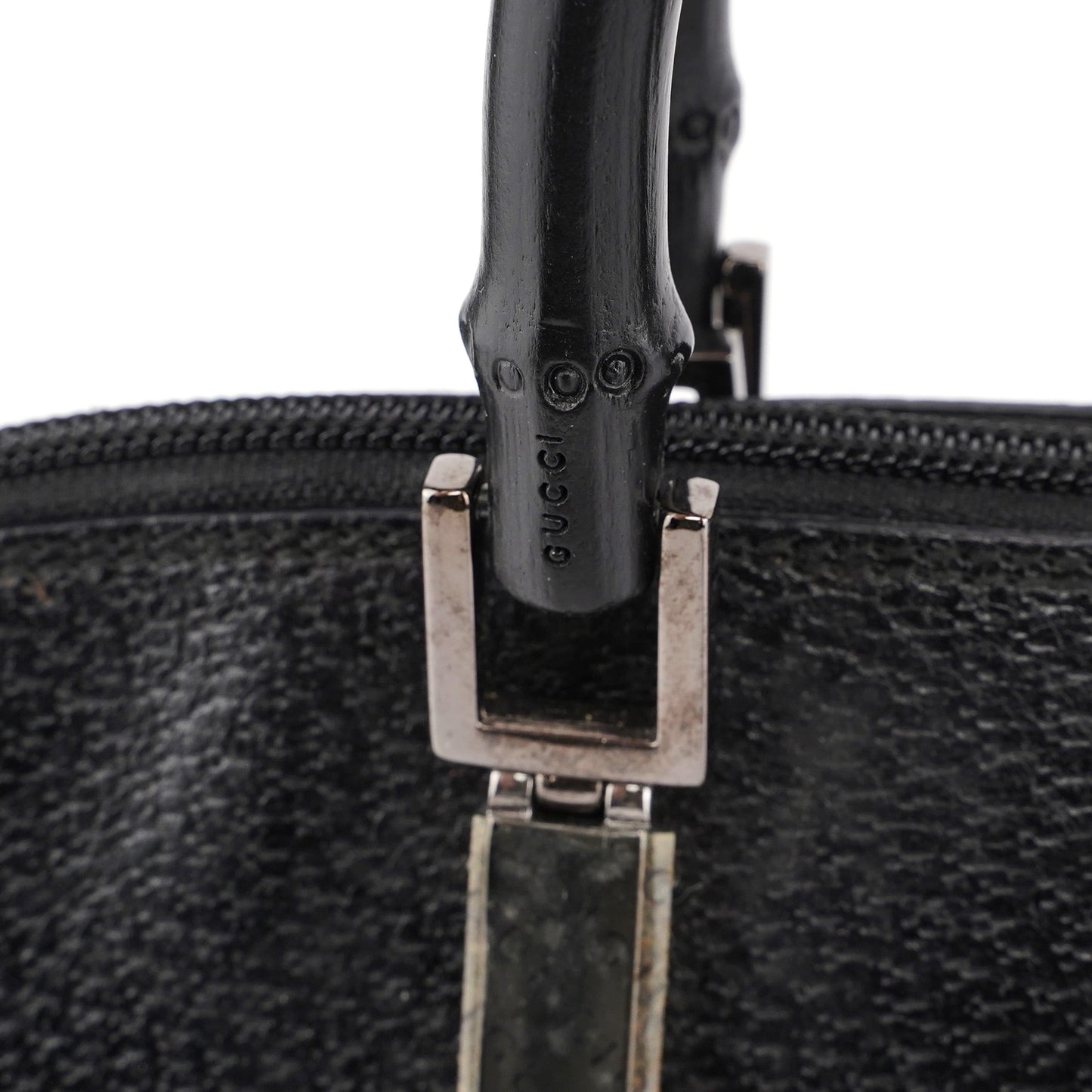 Black Leather Bamboo 2-Way Tote