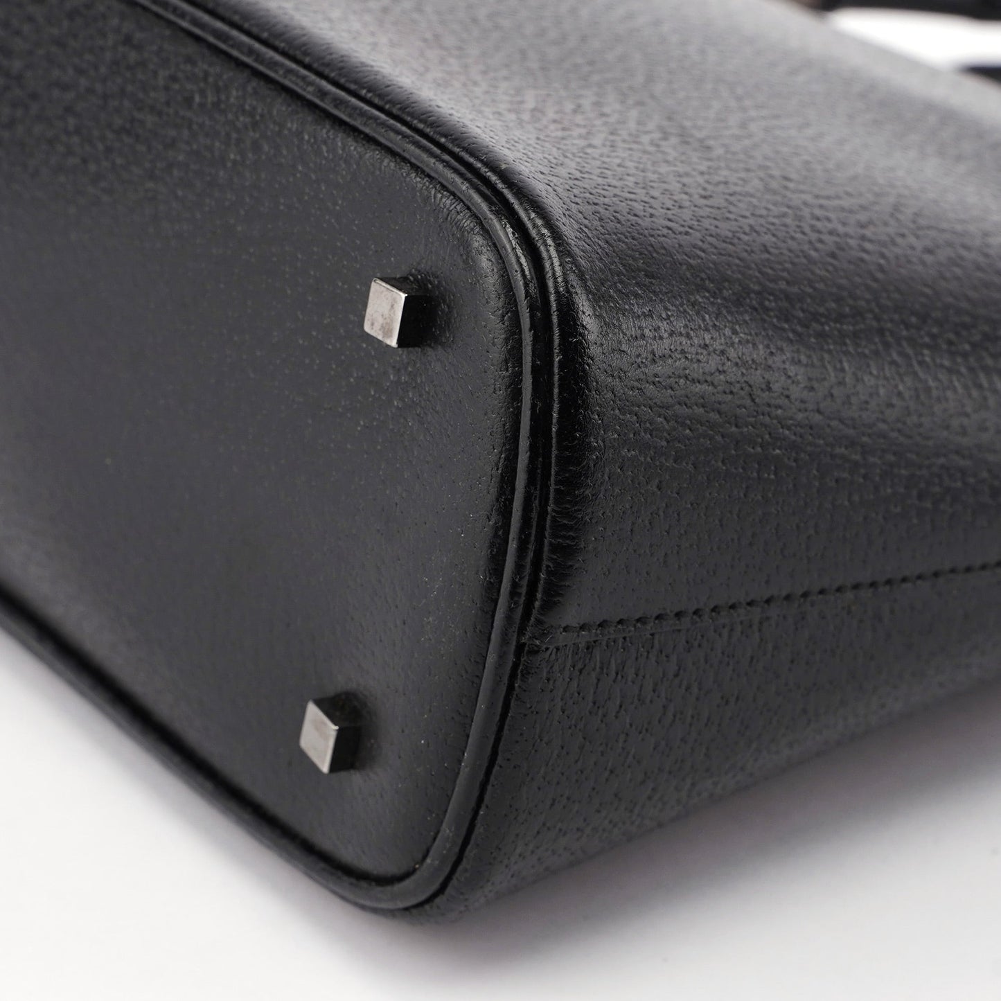 Black Leather Bamboo 2-Way Tote