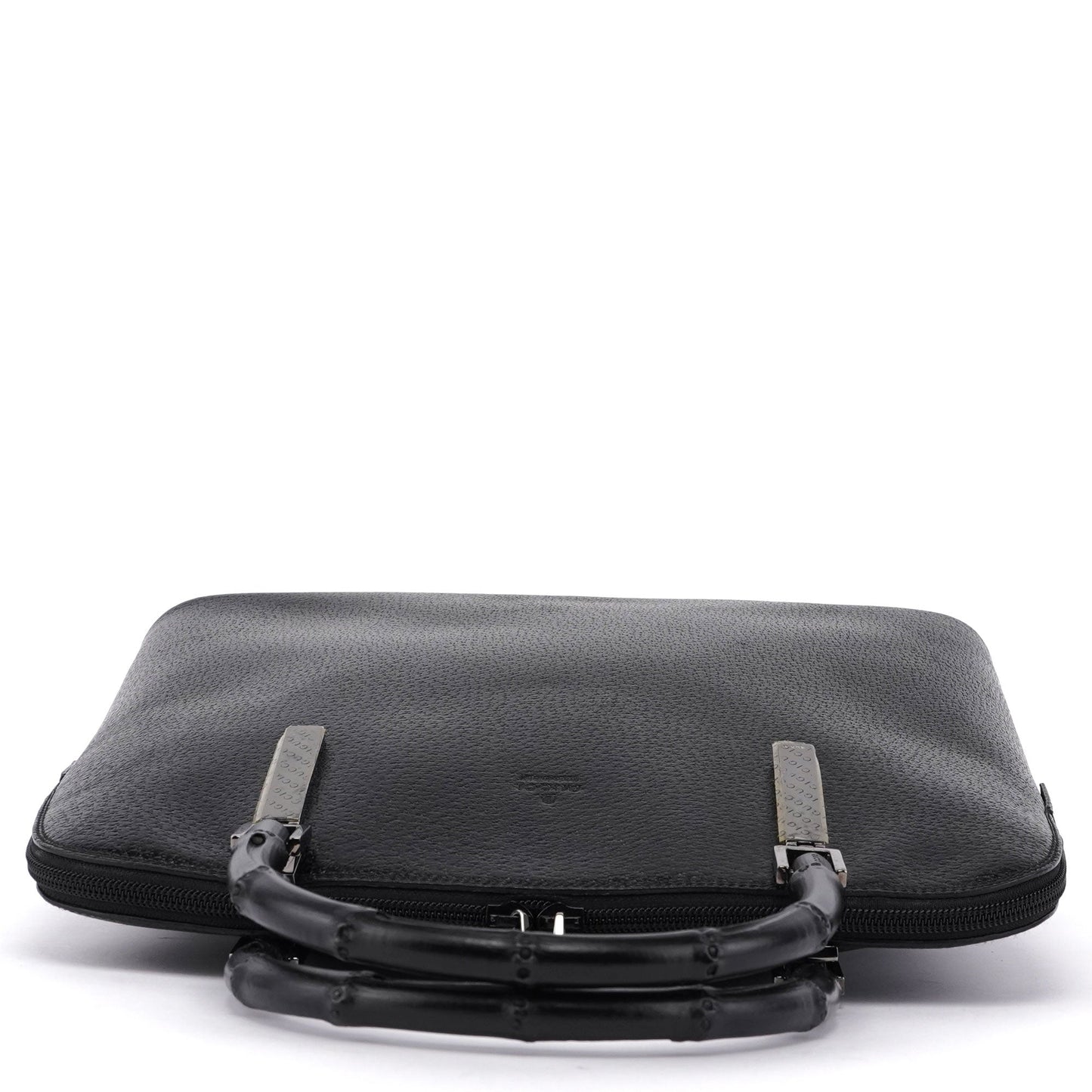 Black Leather Bamboo 2-Way Tote