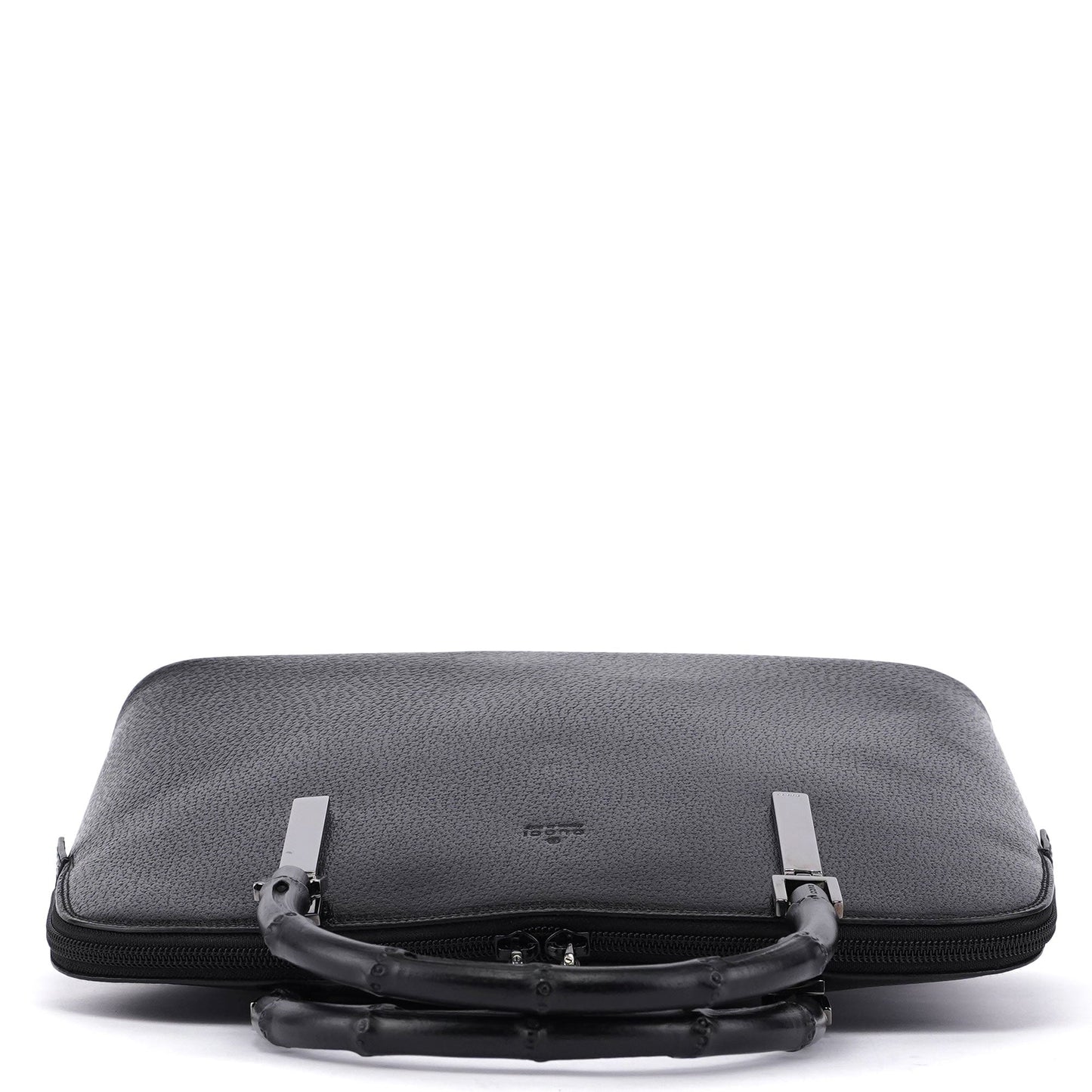 Black Leather Bamboo 2-Way Tote