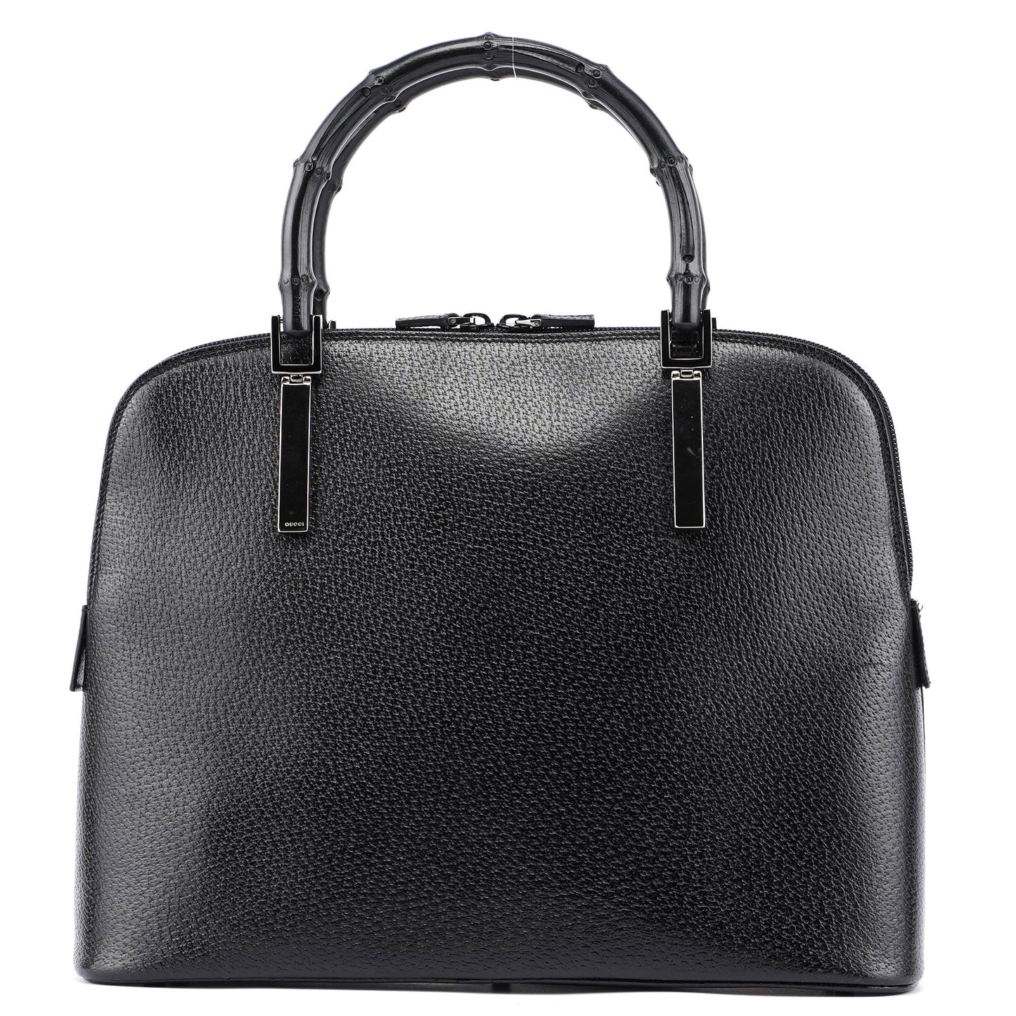 Black Leather Bamboo 2-Way Tote