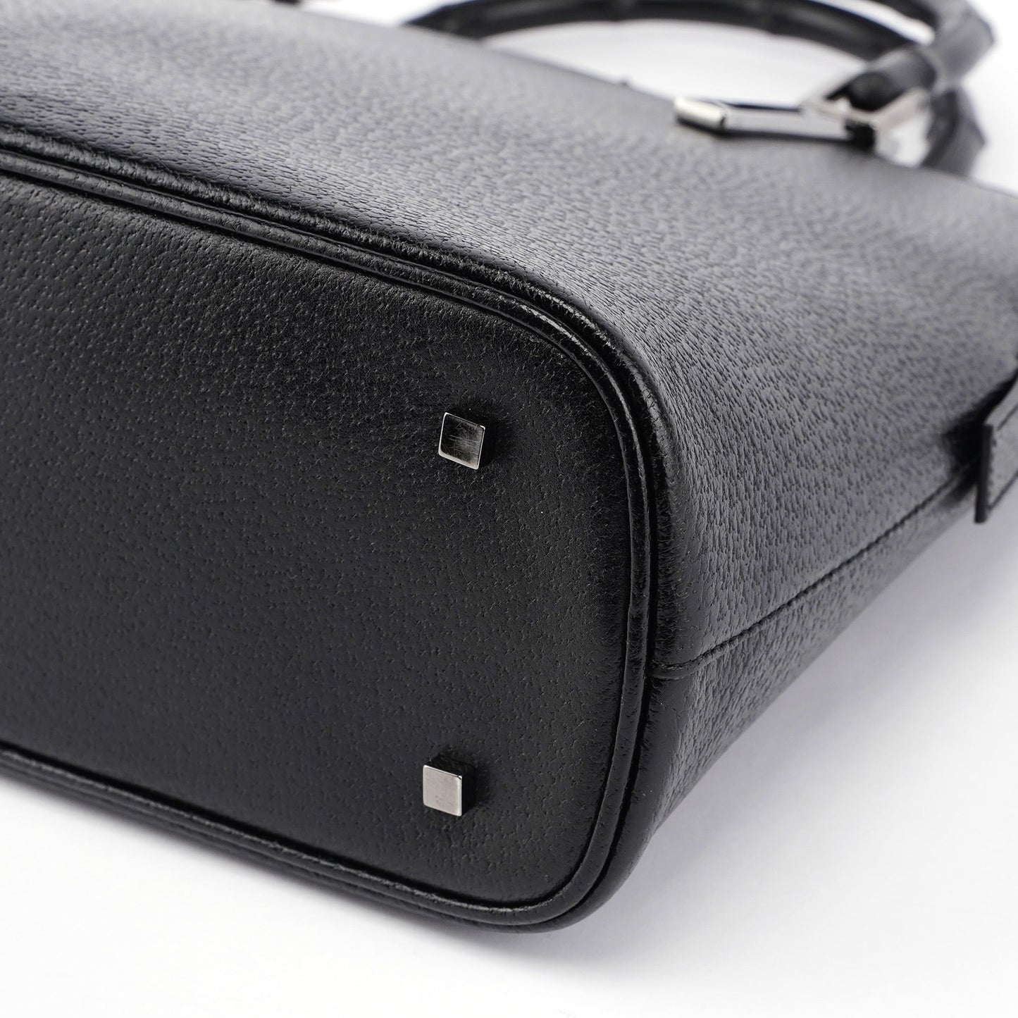 Black Leather Bamboo 2-Way Tote