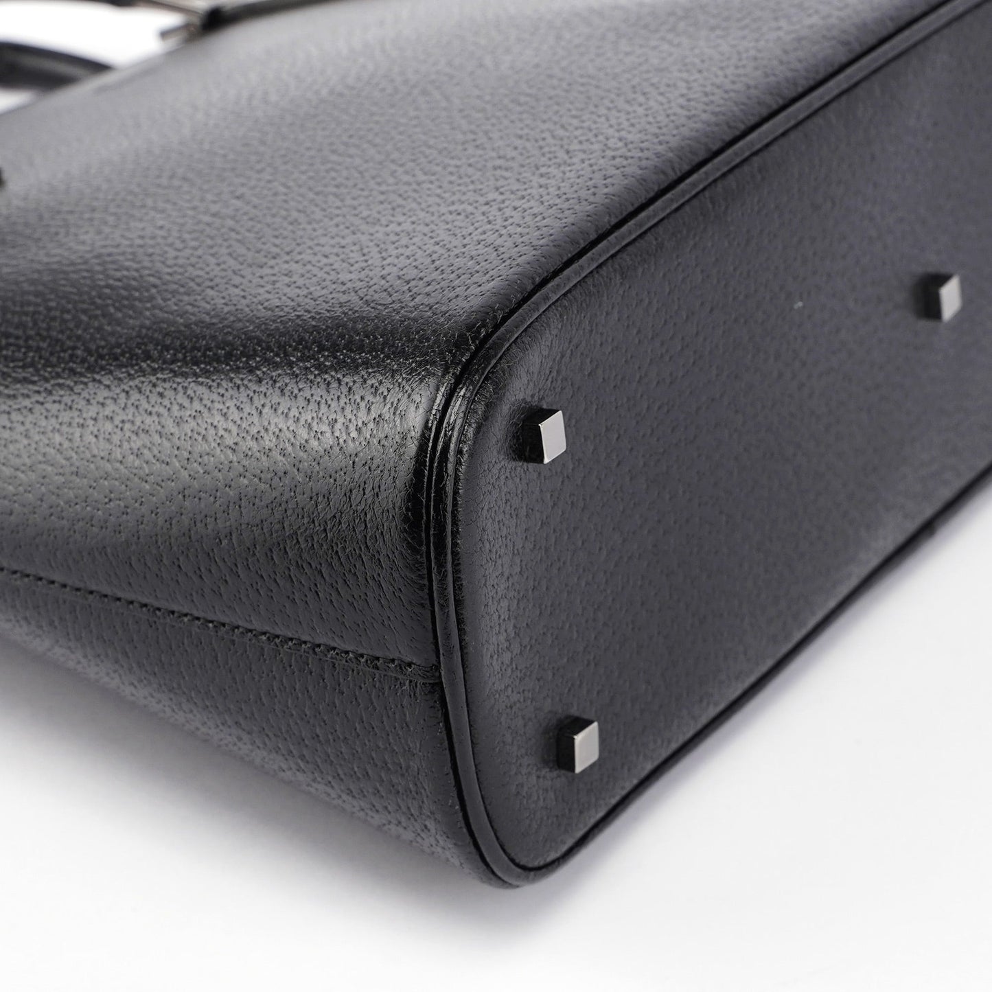 Black Leather Bamboo 2-Way Tote