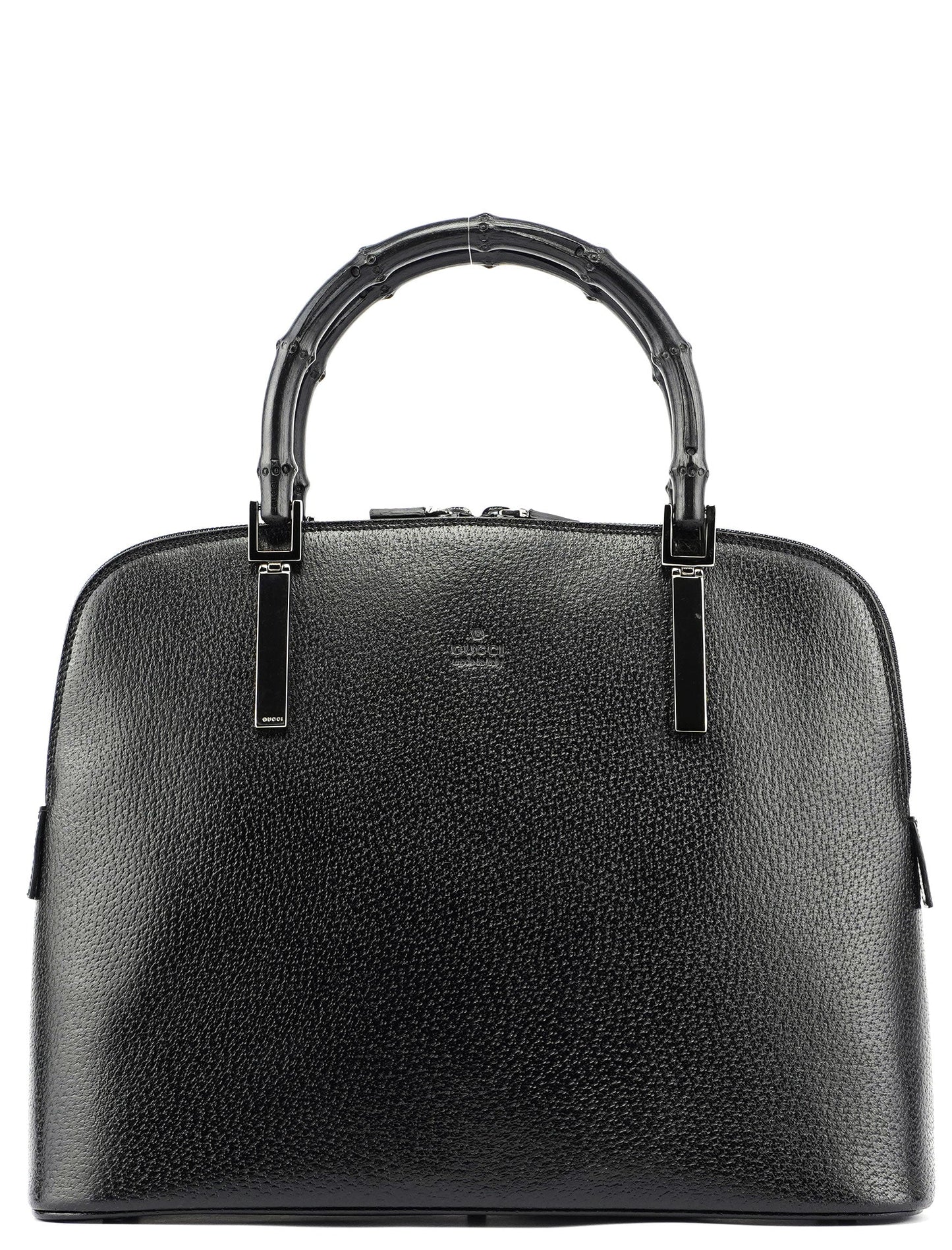 Black Leather Bamboo 2-Way Tote