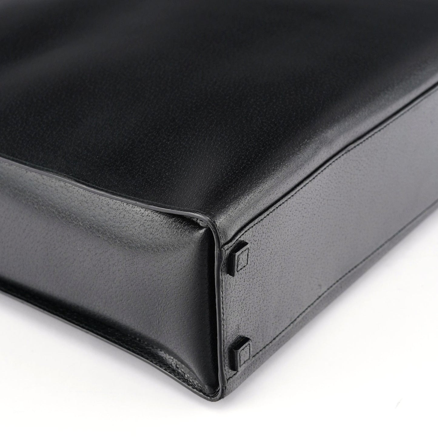 Black Leather Bamboo 2-Way Tote Bag