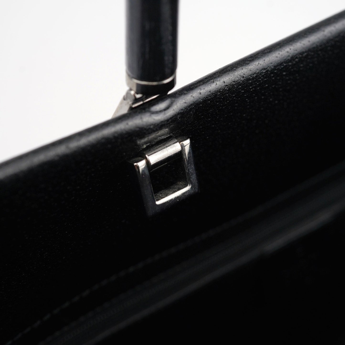 Black Leather Bamboo 2-Way Tote Bag