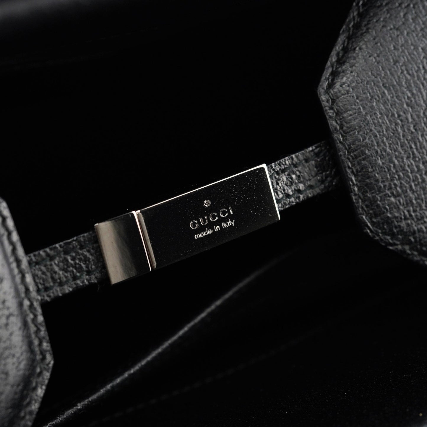 Black Leather Bamboo 2-Way Tote Bag