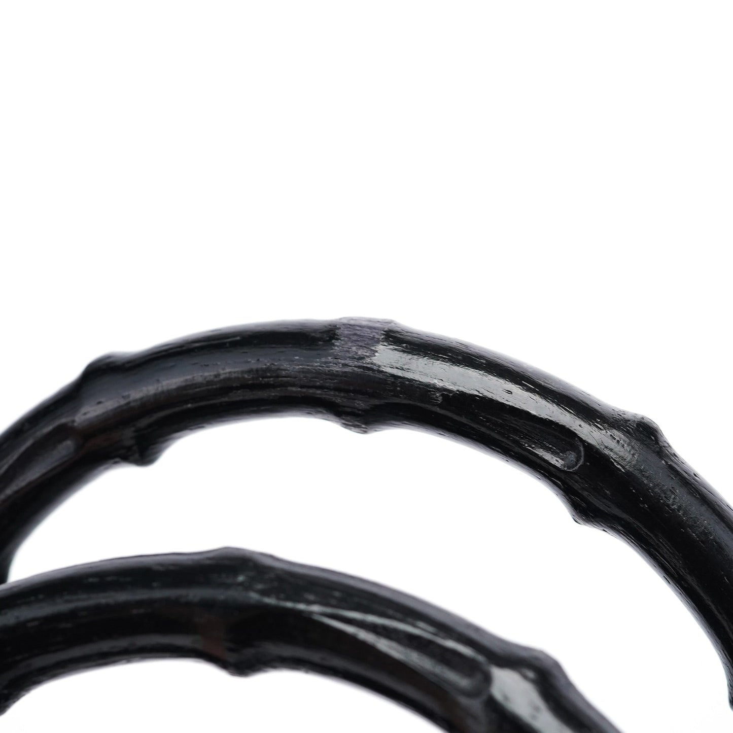 Black Leather Bamboo 2-Way Tote Bag