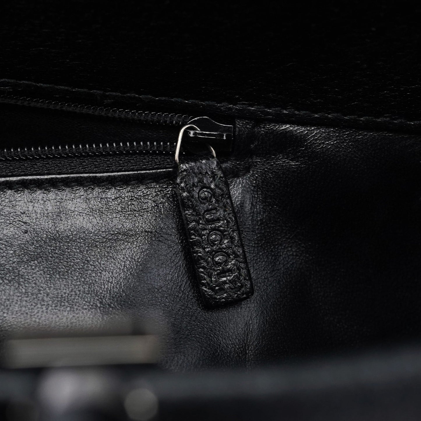 Black Leather Bamboo 2-Way Tote Bag