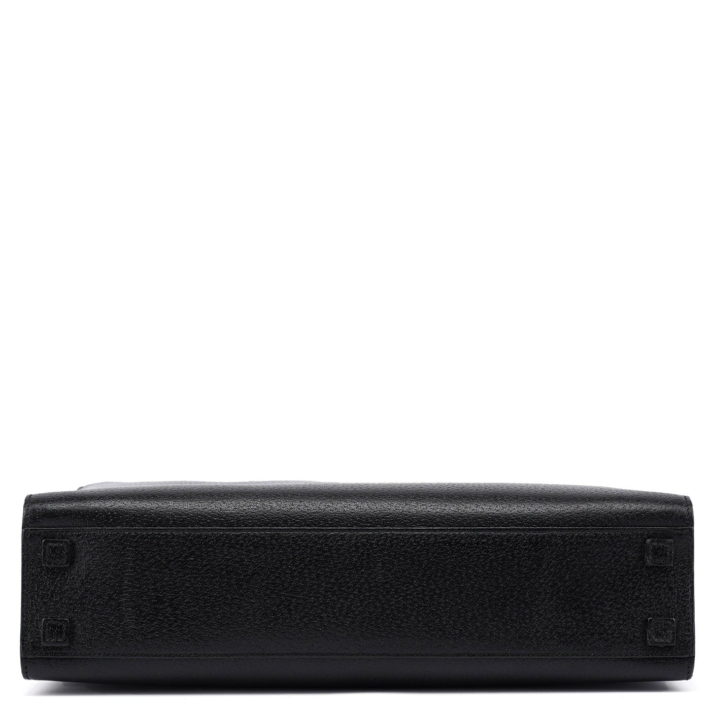 Black Leather Bamboo 2-Way Tote Bag