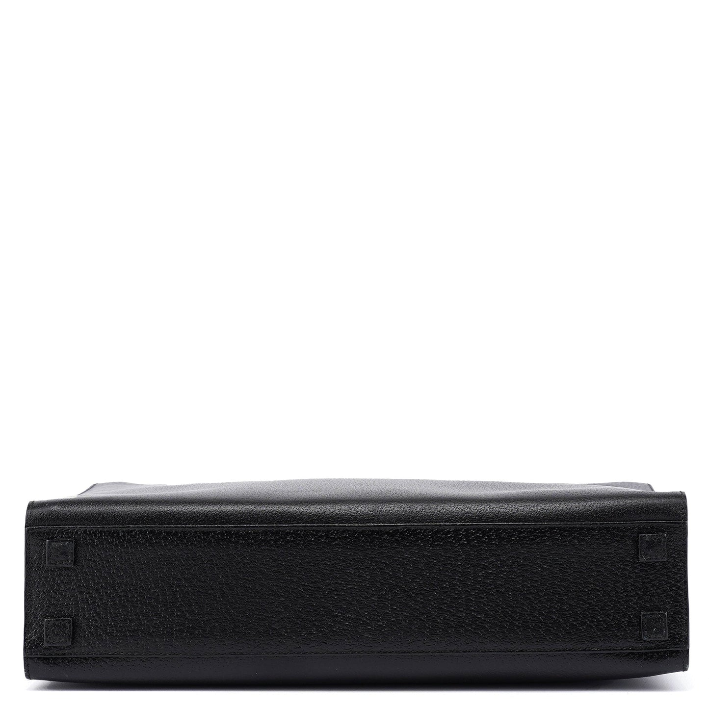 Black Leather Bamboo 2-Way Tote Bag