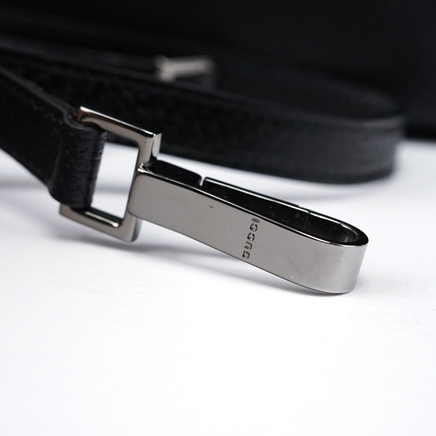 Black Leather Bamboo 2-Way Tote Bag