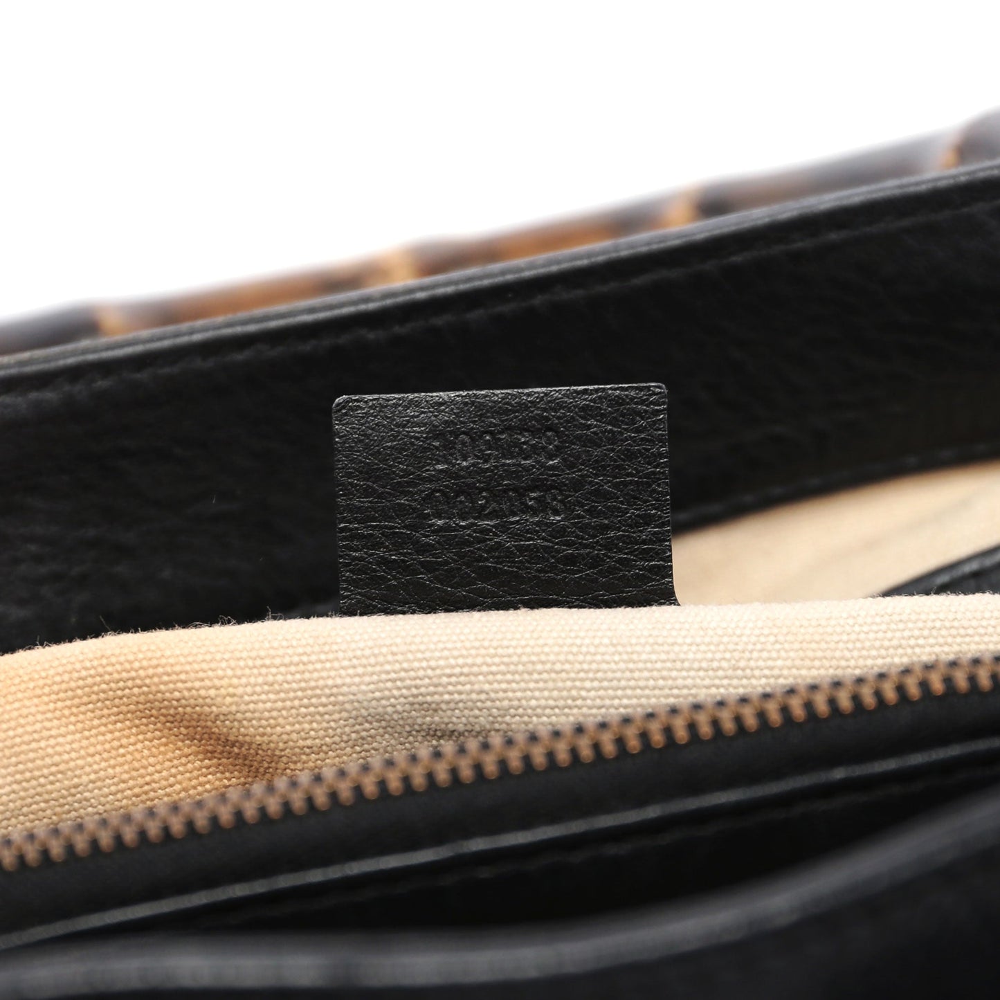 Black Leather Bamboo dual Handle Bag