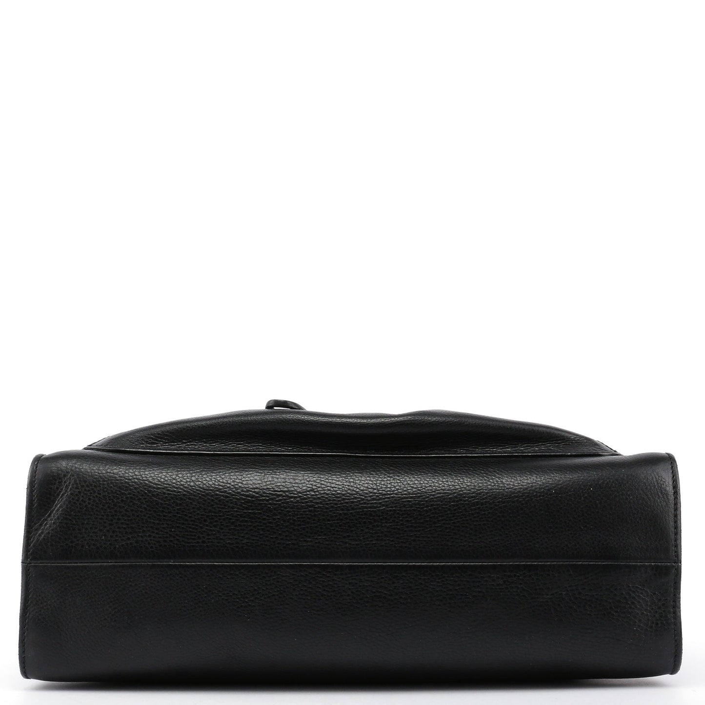 Black Leather Bamboo dual Handle Bag