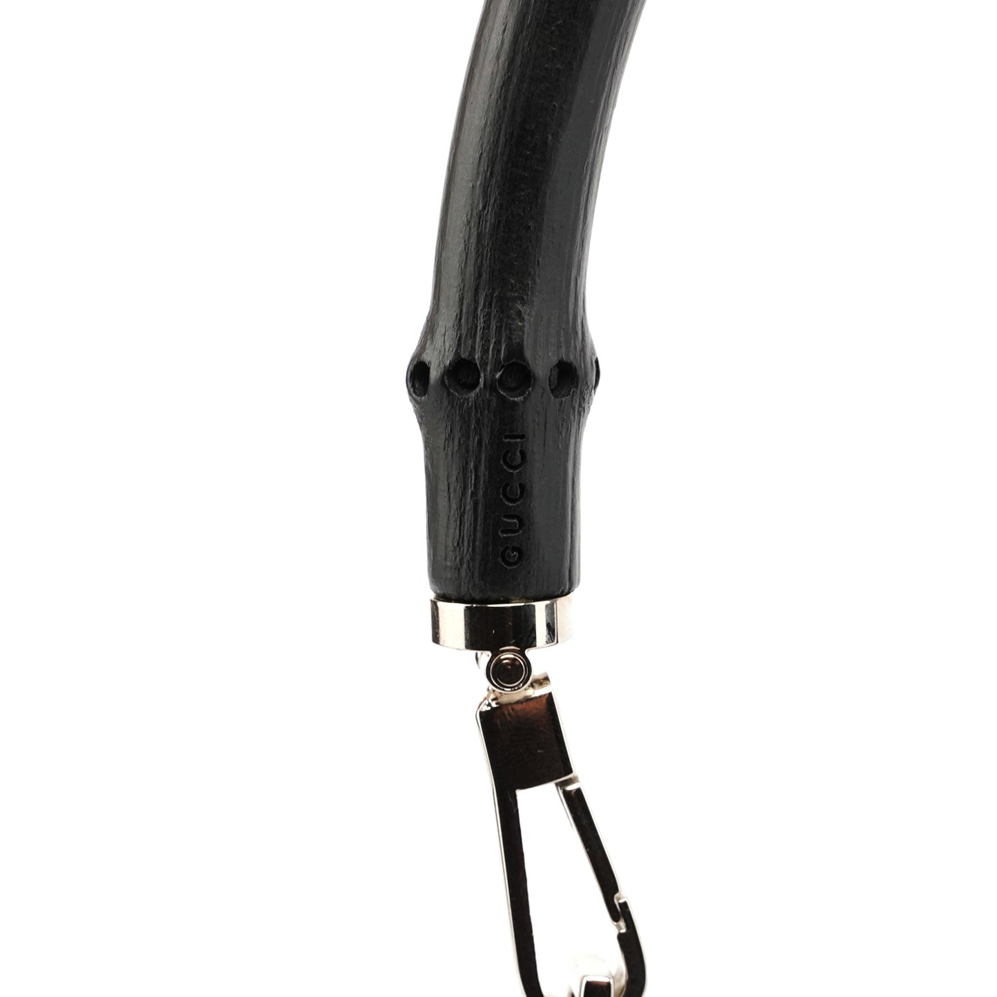 Black Leather Bamboo Hobo Bag