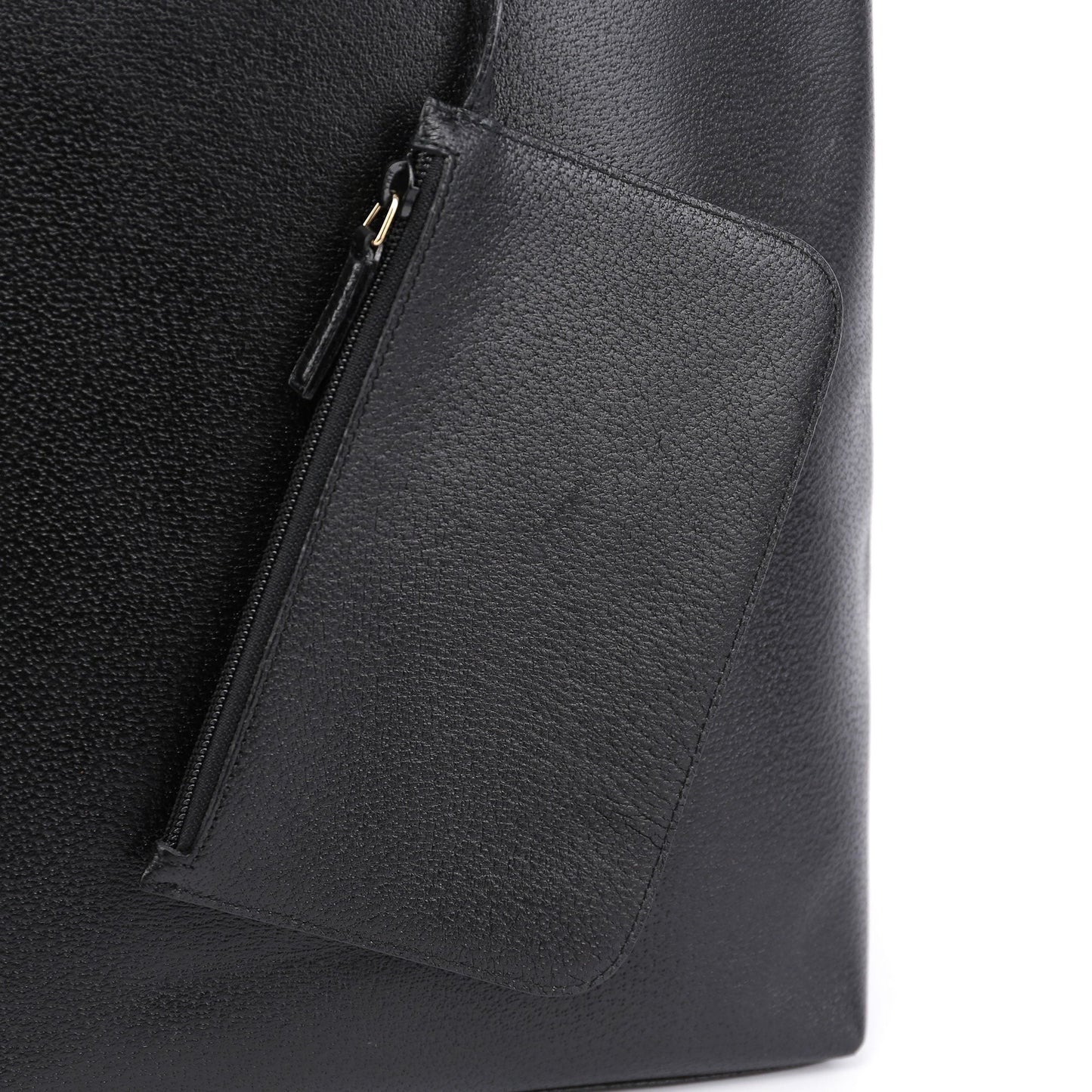 Black Leather Bamboo Hobo Bag