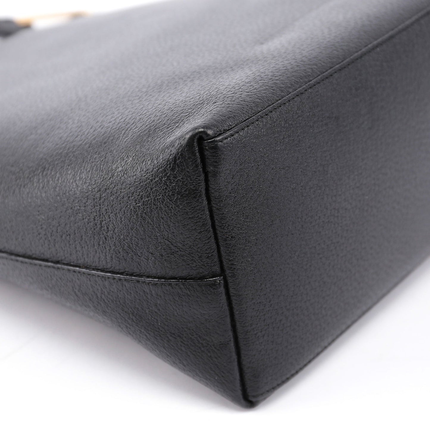 Black Leather Bamboo Hobo Bag